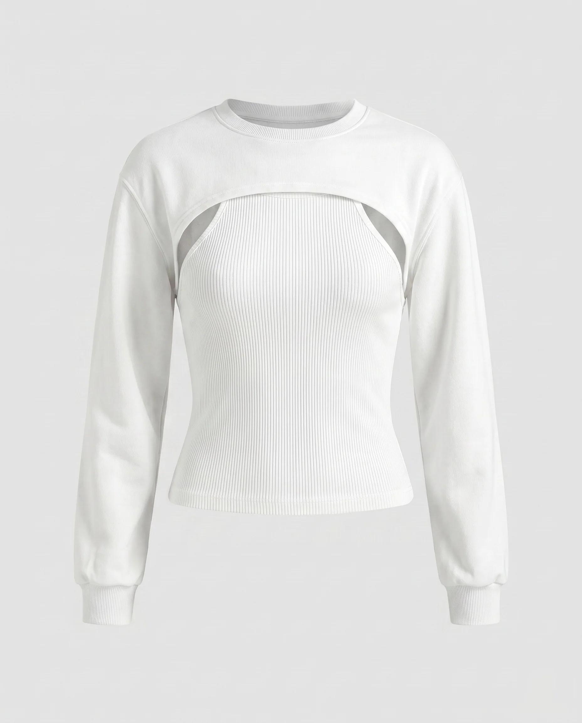 Damen modisches Oberteil mit Cut-Out-Design und langem Arm - Image 8