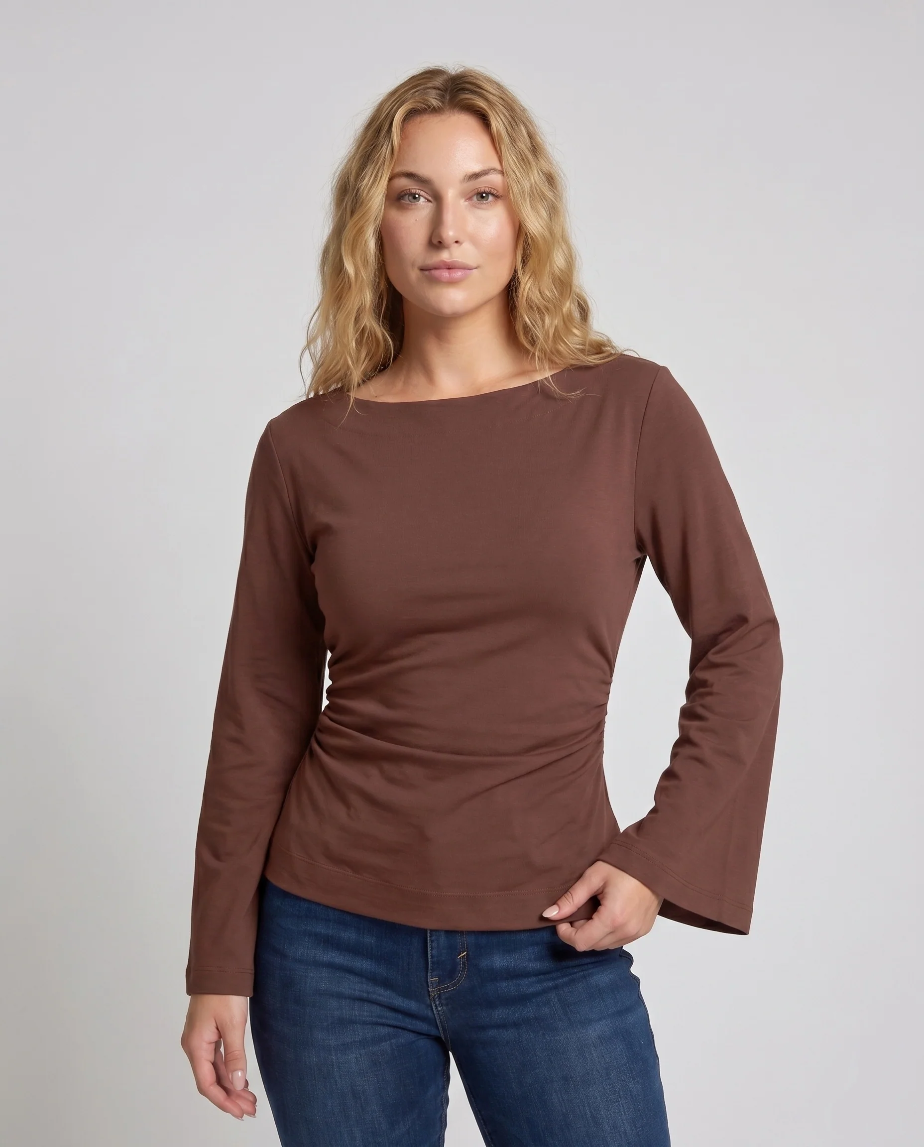 Damen modisches Oberteil mit weitem Schlagärmel und elegantem Design - Image 2