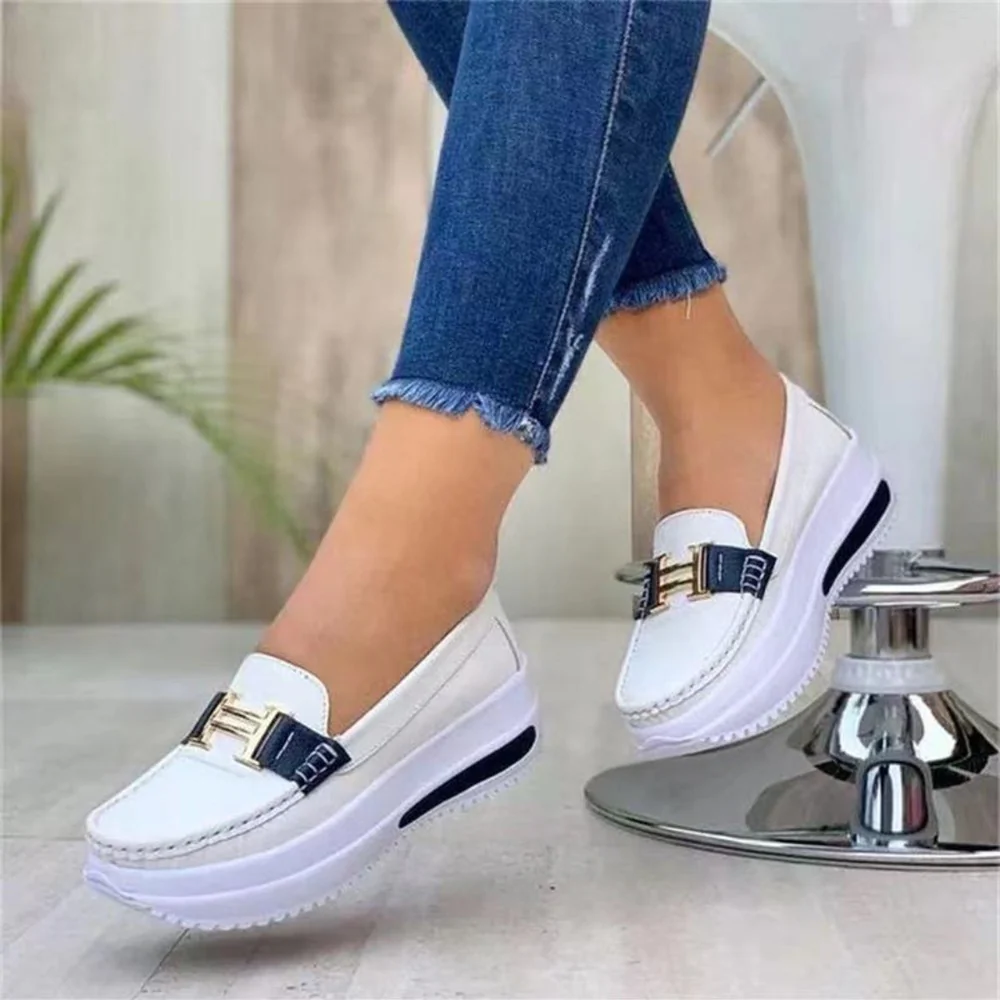 Damen Mokassins mit eleganter Schnallenschnalle und trendiger Plateausohle R&B - Image 2