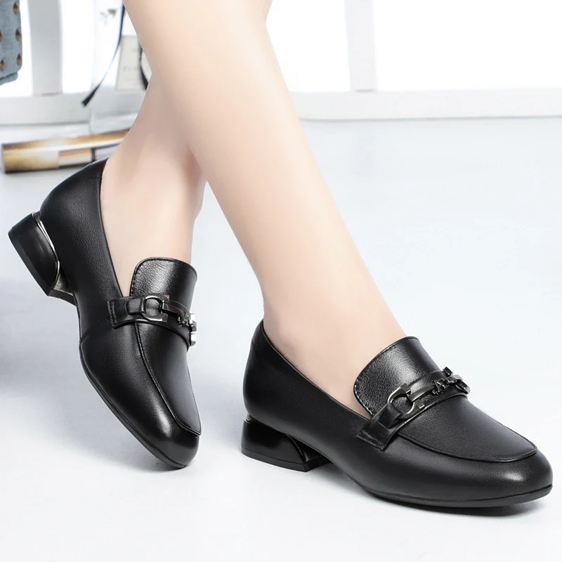 Damen Mokassins mit eleganter Schnallenverzierung und komfortablem Blockabsatz R&B - Image 3