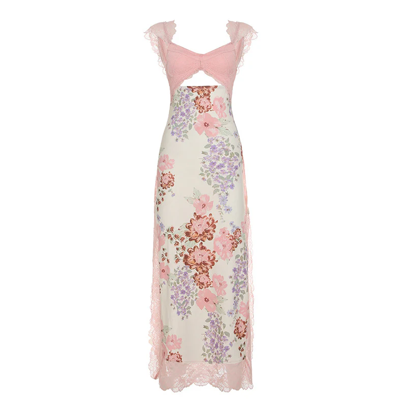 Damen Nachthemd mit zartem Blumendruck und eleganten Spitzenakzenten R&B - Image 9