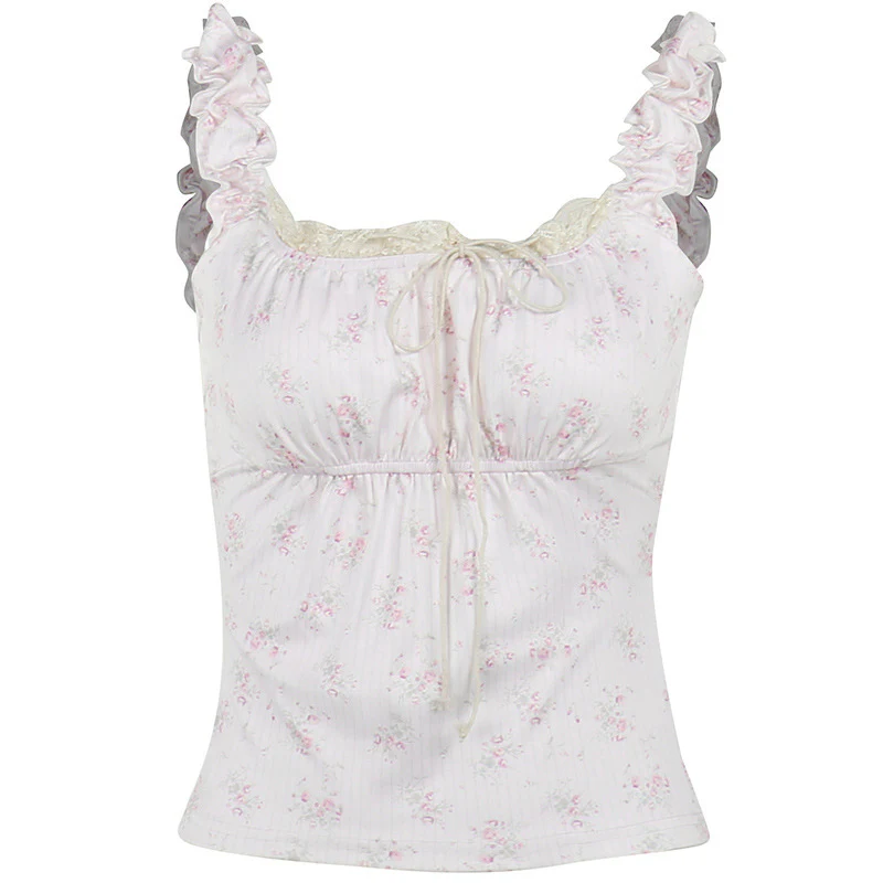 Damen Nachthemd mit zarter Spitze und floralem Design R&B - Image 5