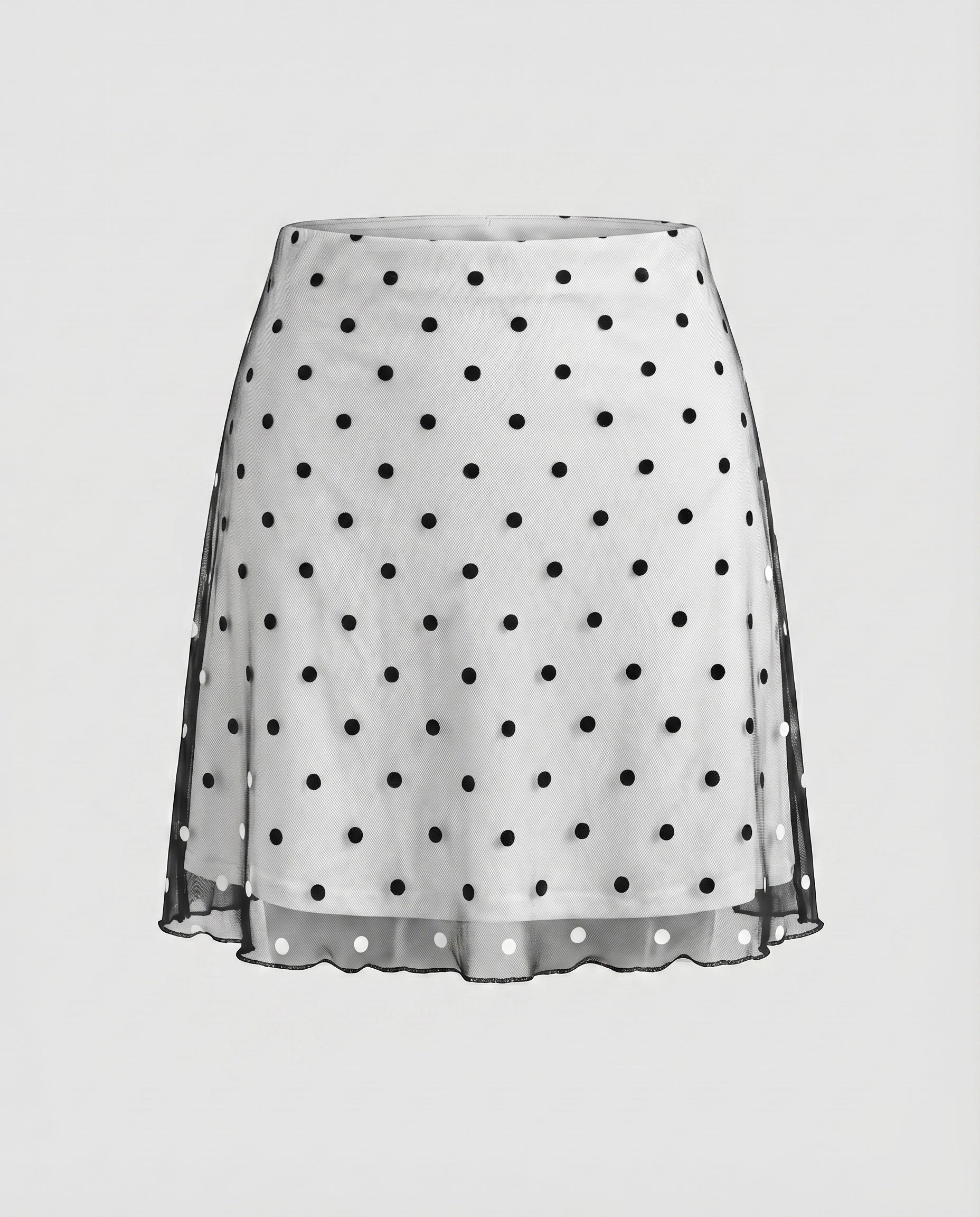Damen Romantische Pünktchenmuster Chiffon A-Linien-Überrock - Image 6