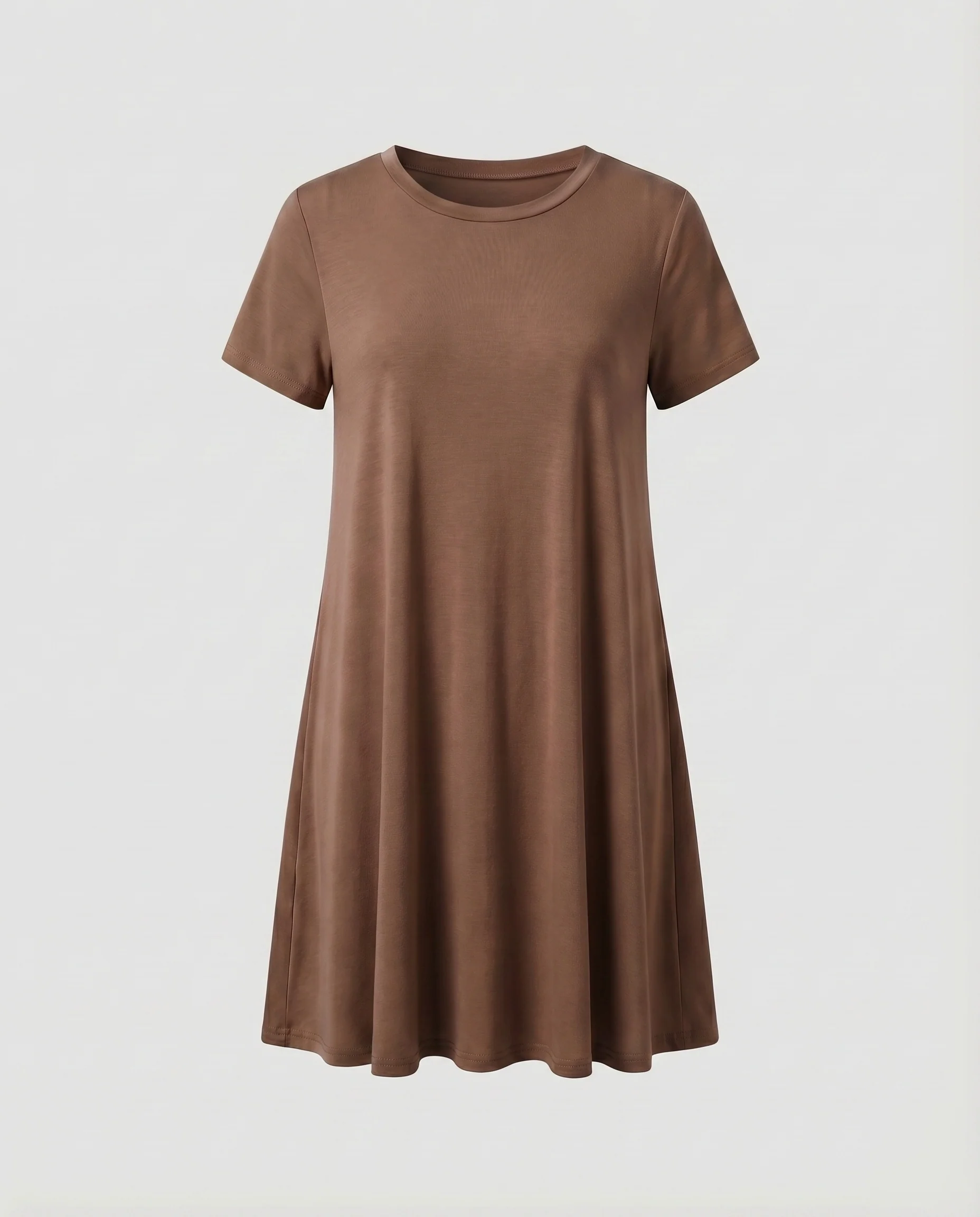 Damen A-Linien-Kurzkleid Rundhals Gehschlitze Kurze Ärmel - Image 10