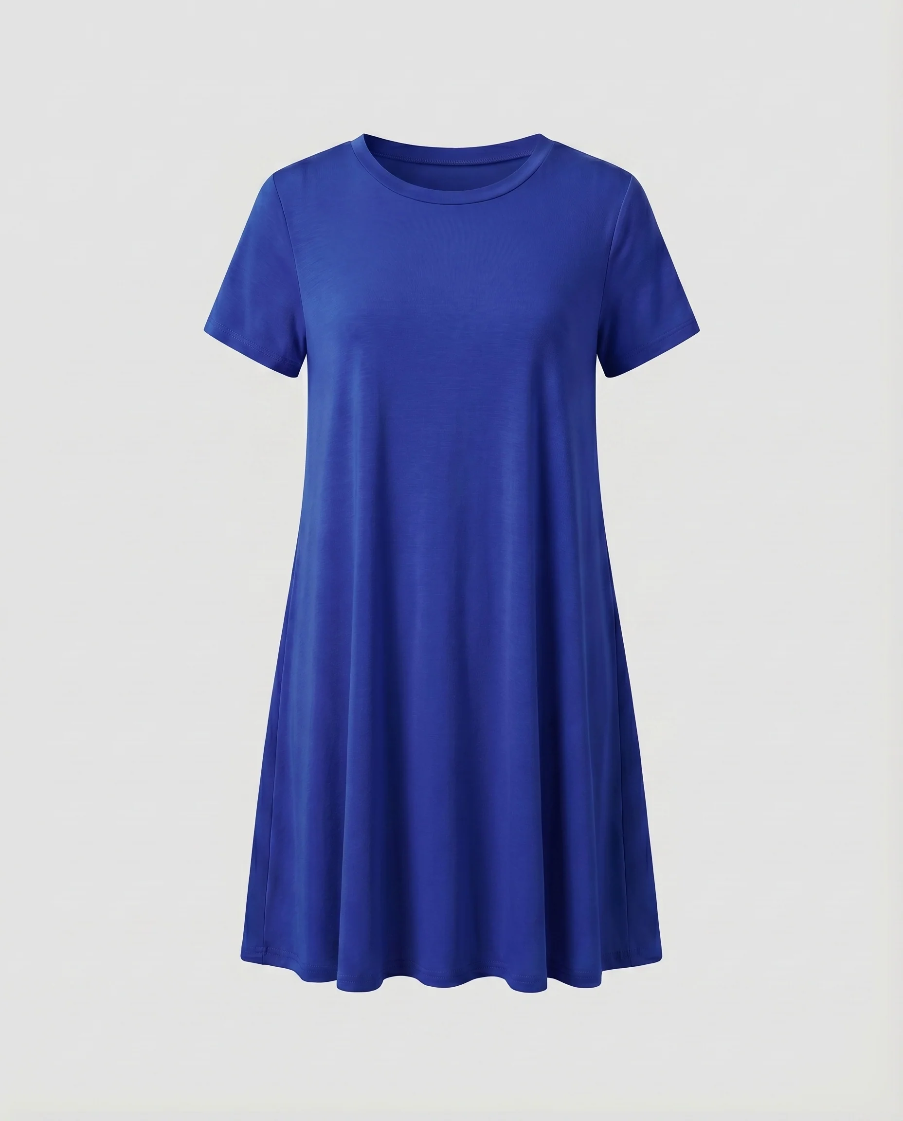 Damen A-Linien-Kurzkleid Rundhals Gehschlitze Kurze Ärmel - Image 7