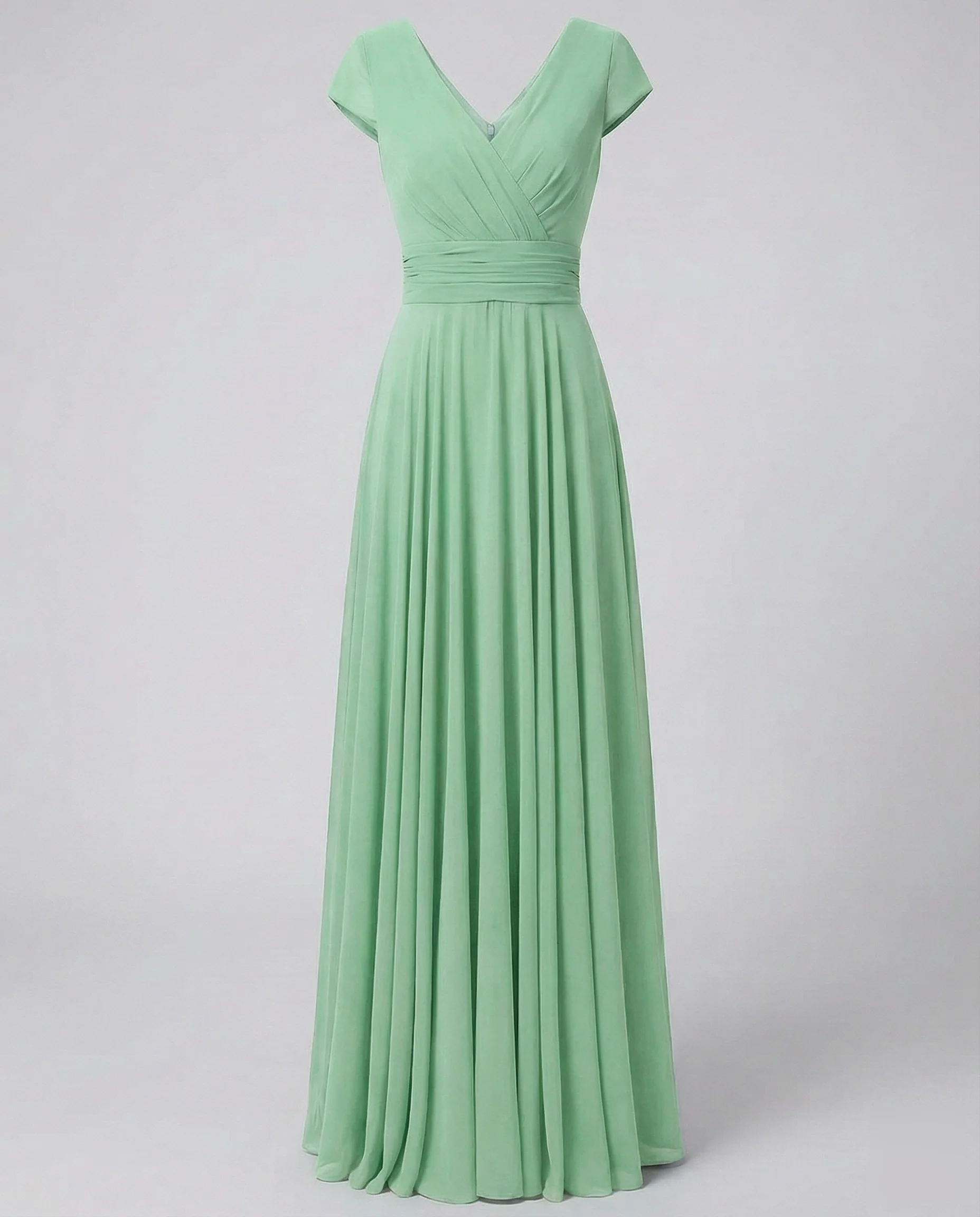 Damen Abend-Maxikleid Chiffon Plissee Gekreuztes Mieder - Image 5