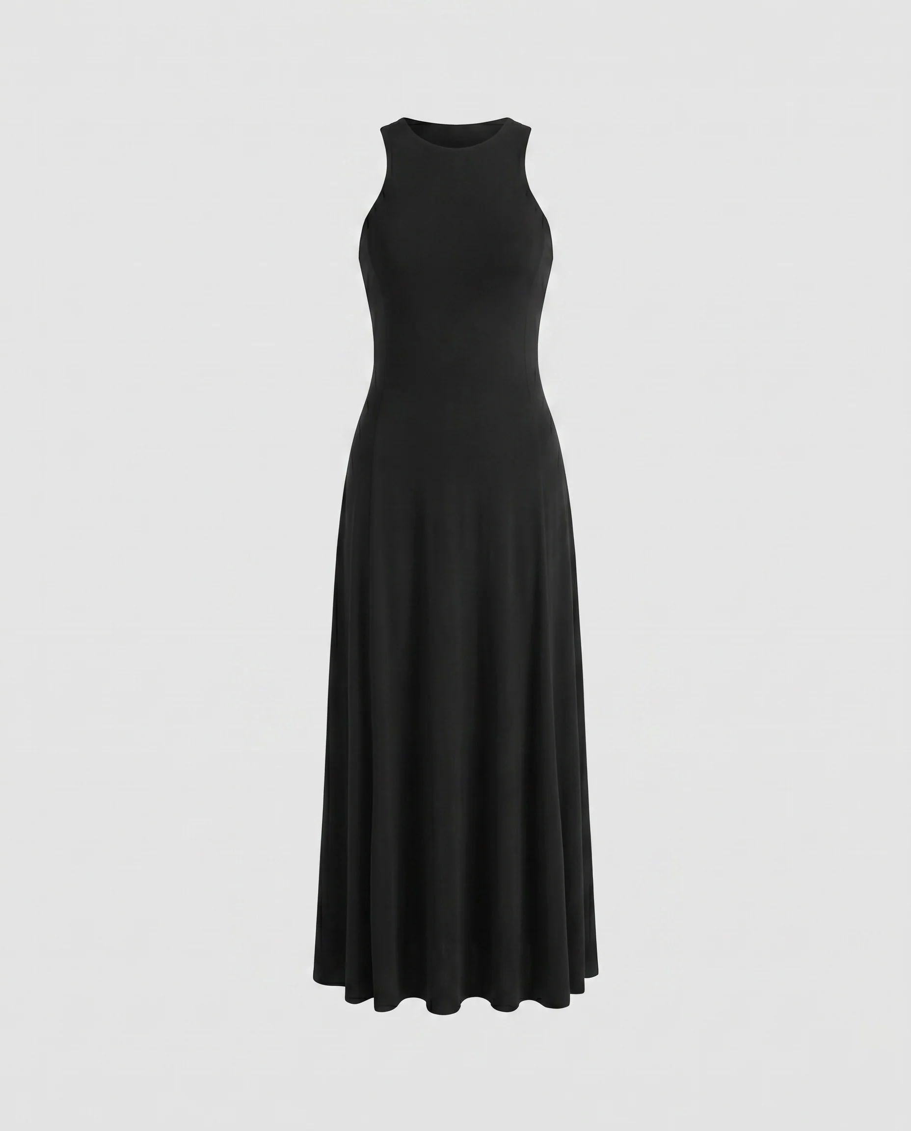 Damen nan ärmelloses Jersey-Maxikleid mit tailliertem Oberteil und fließendem A-Linien-Rock - Image 5