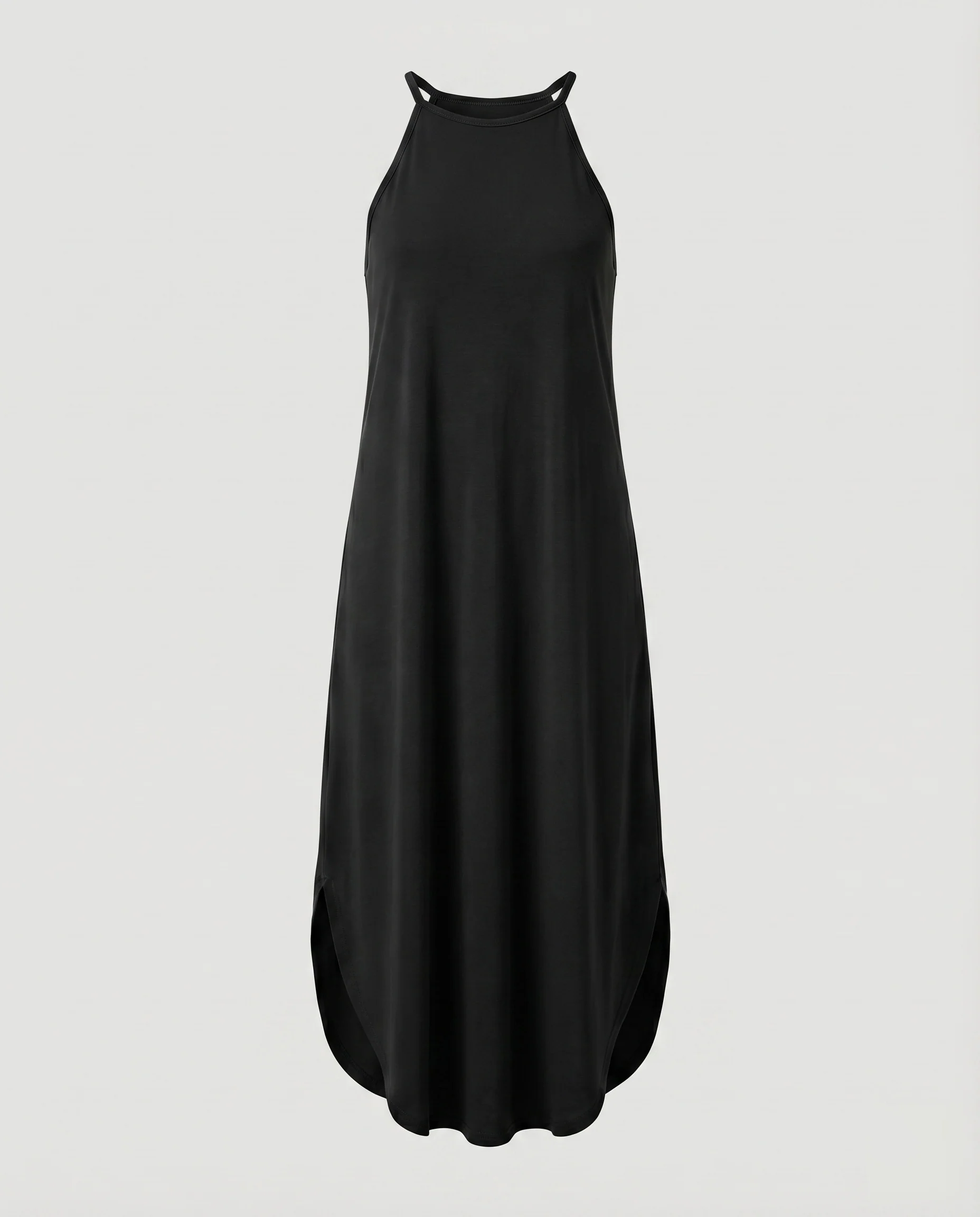 Damen Jersey-Maxikleid Rundhals Rückenfrei A-Linie - Image 6