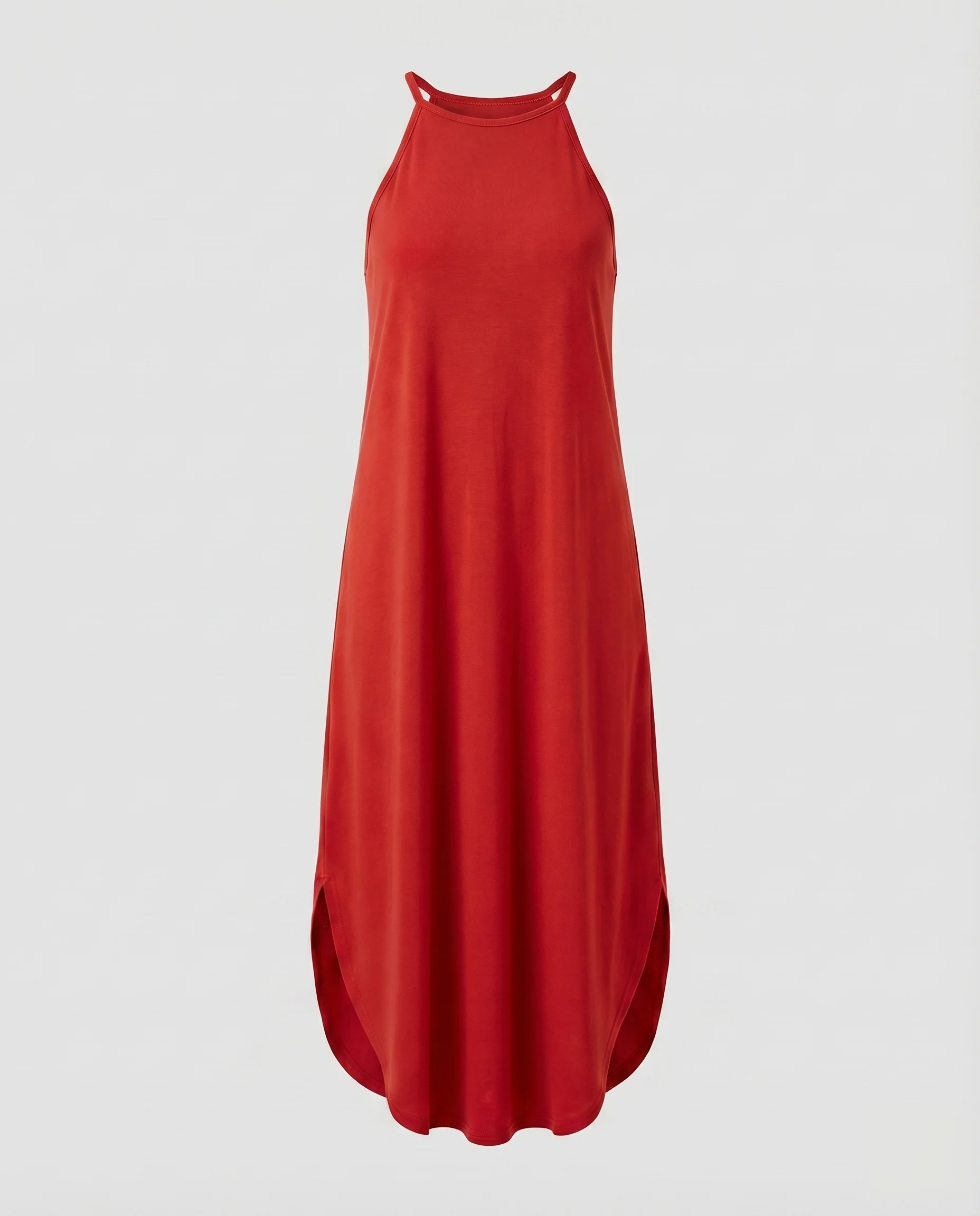 Damen Jersey-Maxikleid Rundhals Rückenfrei A-Linie - Image 9