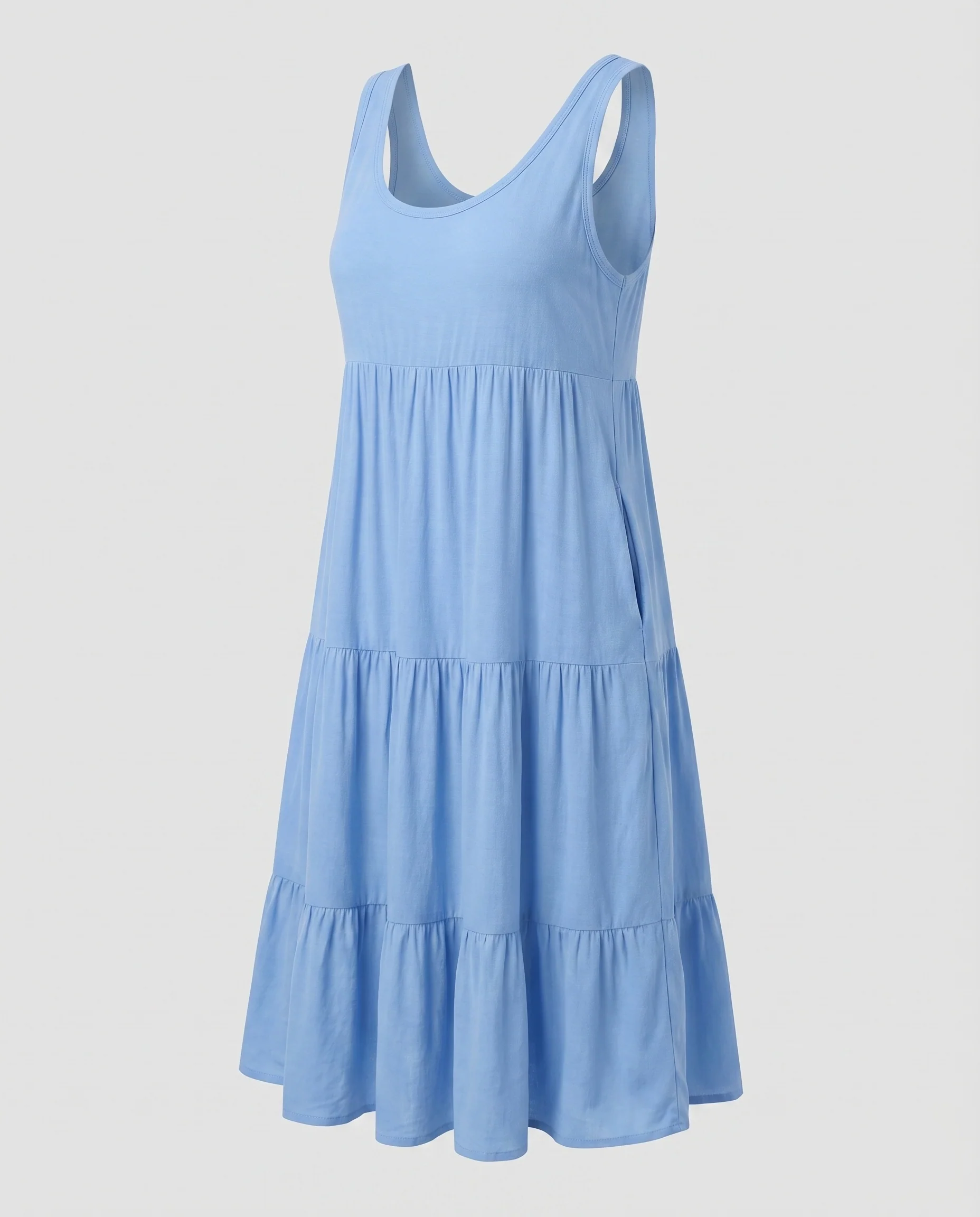 Damen Ärmelloses Stufenkleid Empire-Naht A-Linie - Image 5