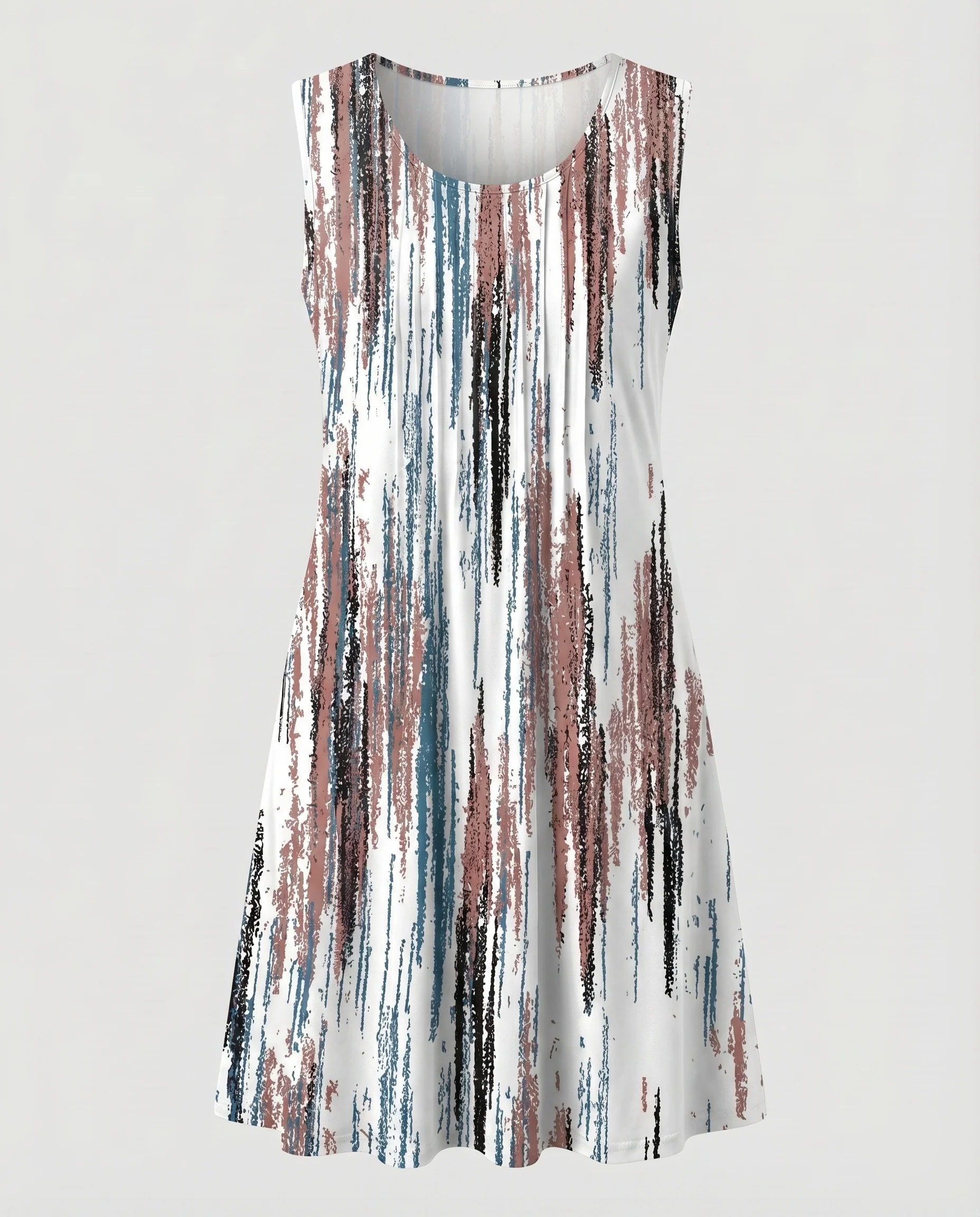 Damen Swing-Midikleid Blattprint Seitentaschen Viskose-Mix - Image 8