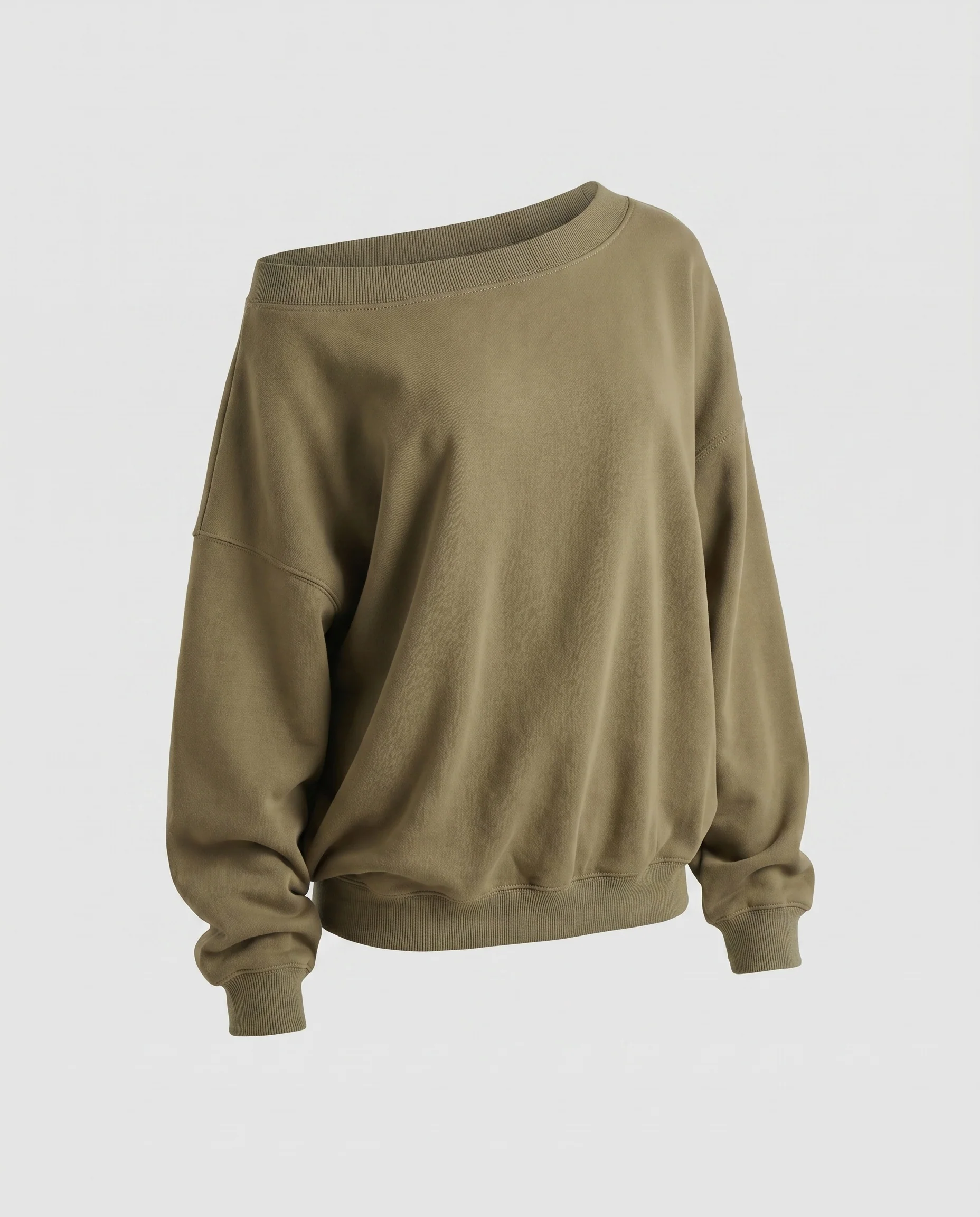Damen nan asymmetrisches Oversize-Sweatshirt mit Ein-Schulter-Ausschnitt, überschnittener Passform und Rippbündchen - Image 5
