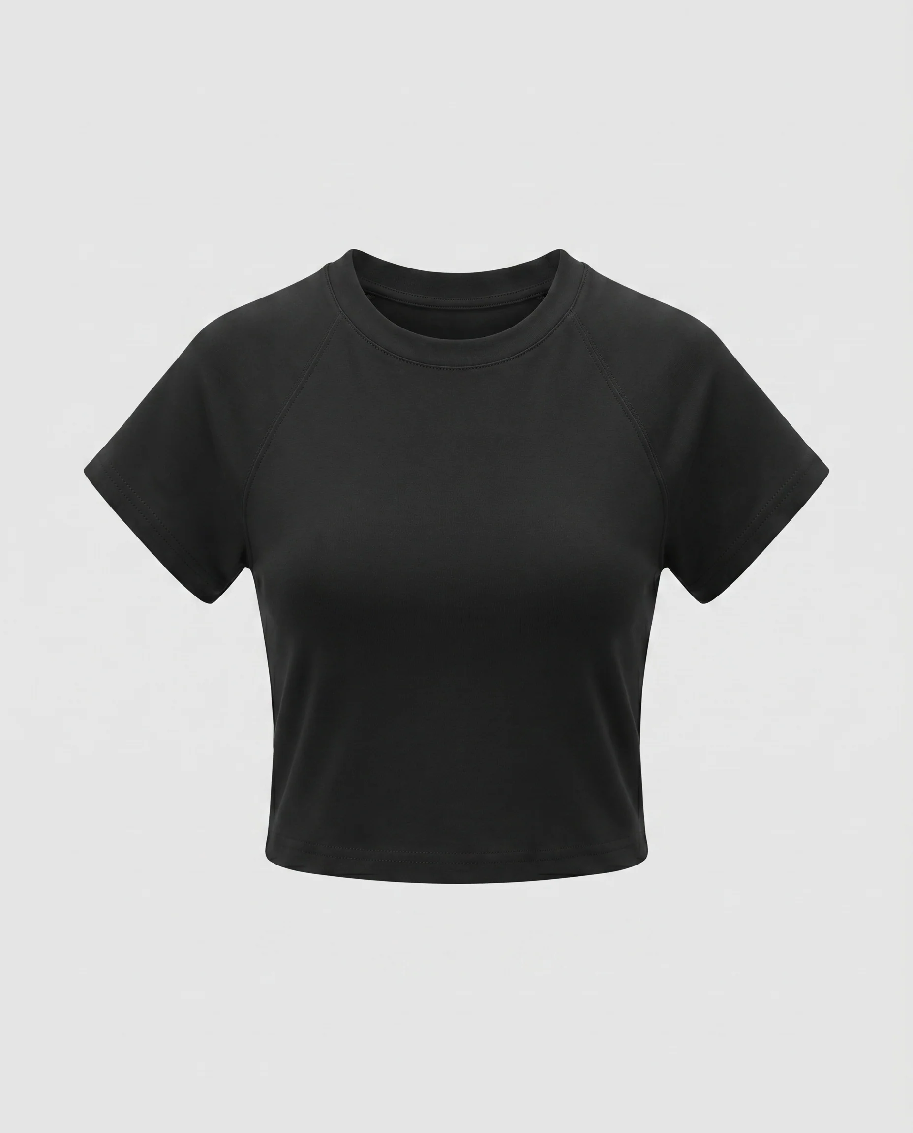 Damen nan athletisches Raglan-Jerseyshirt mit schmalem Rippkragen, verstärkten Nähten und figurnaher Passform - Image 5