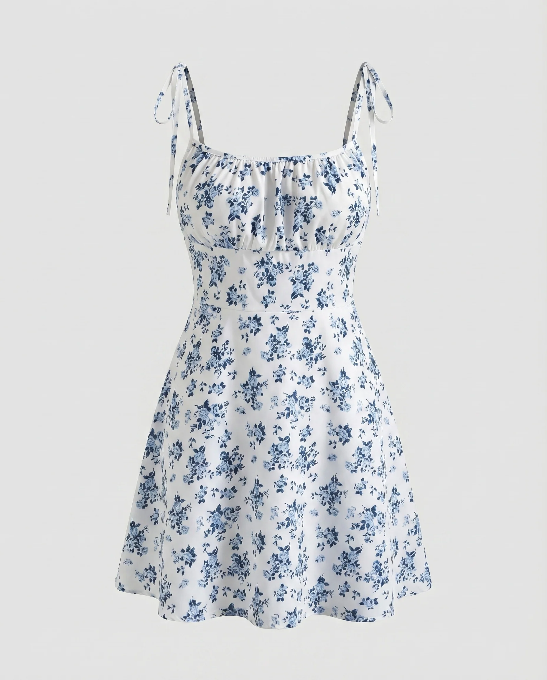 Damen Trägerkleid Knotenträger Empire-Mieder Tellerrock - Image 6