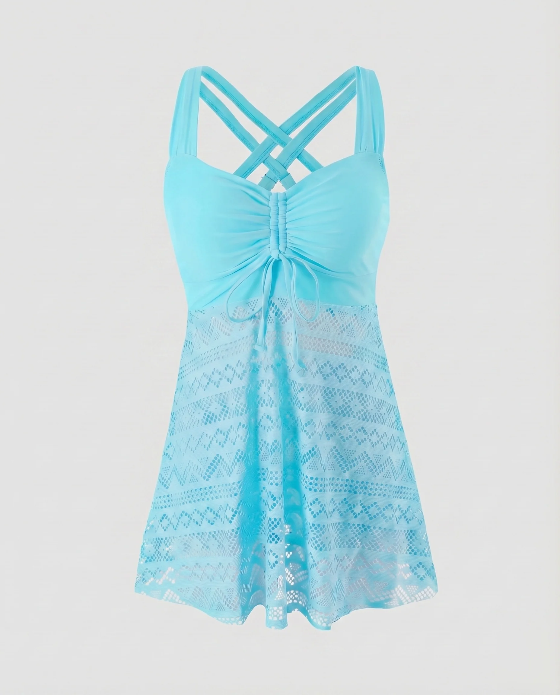 Damen Funktionale Gehäkelter Rock Badestoff Badekleid - Image 10