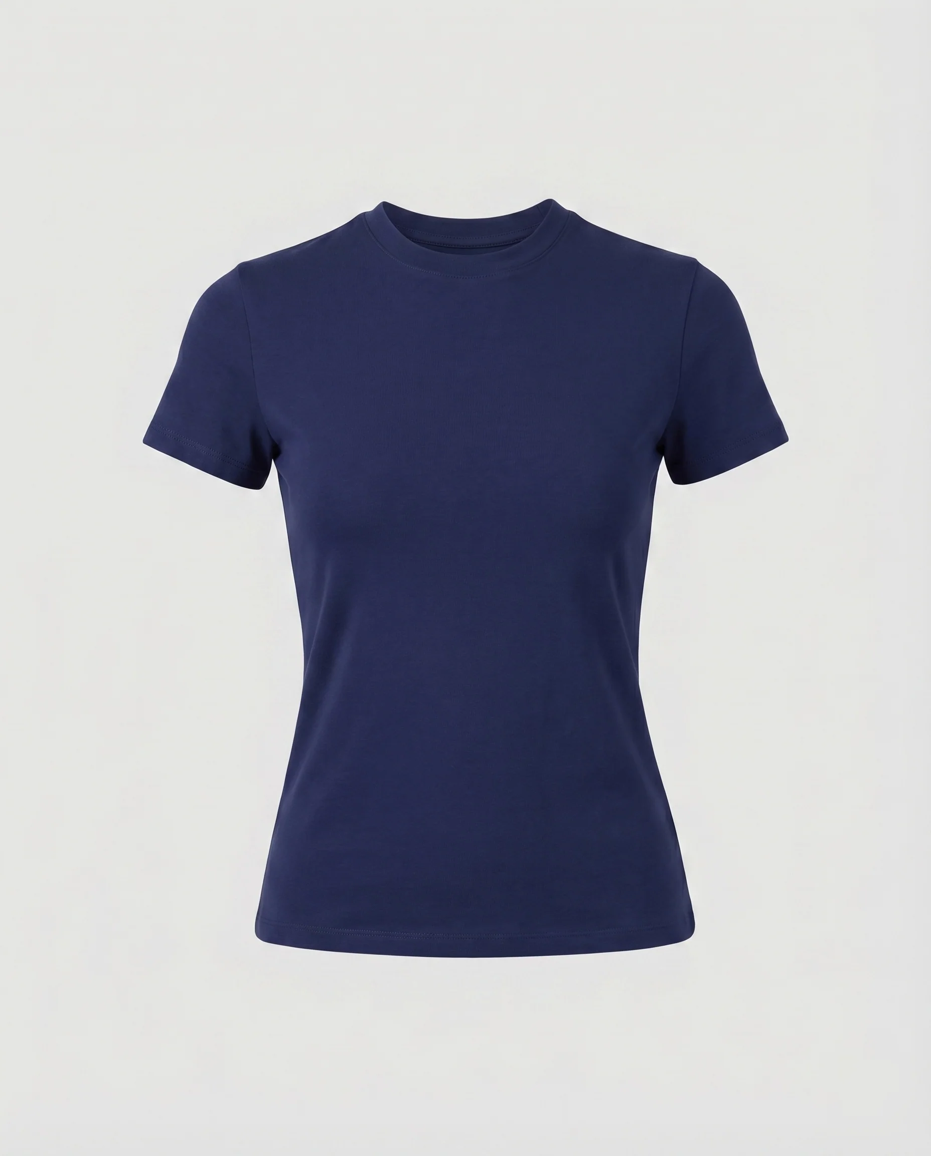Damen Kurzarm-Top Rundhals Formender Stretch Crop - Image 4