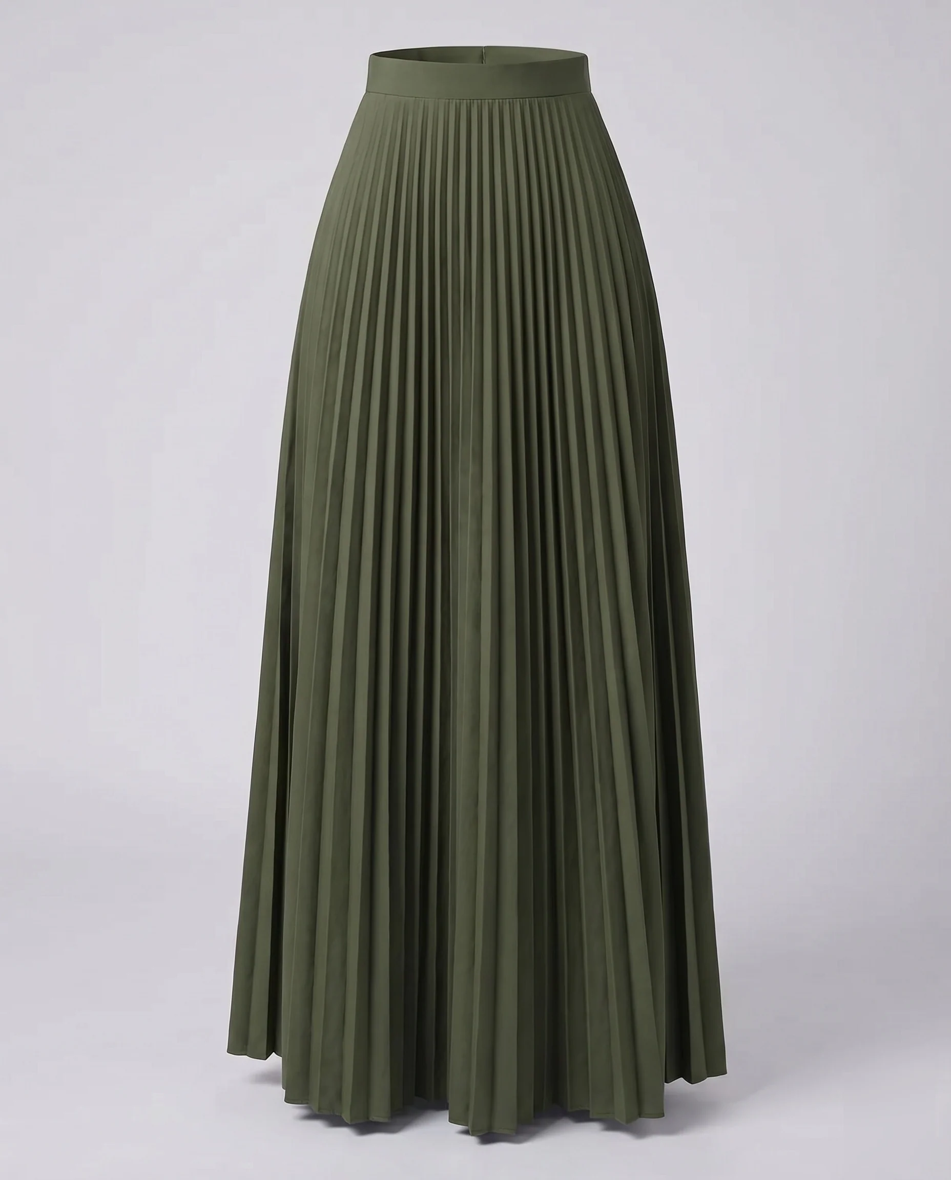 Damen Elegante Bodenlanger Faltenfall Mischgewebe Glockenrock - Image 14