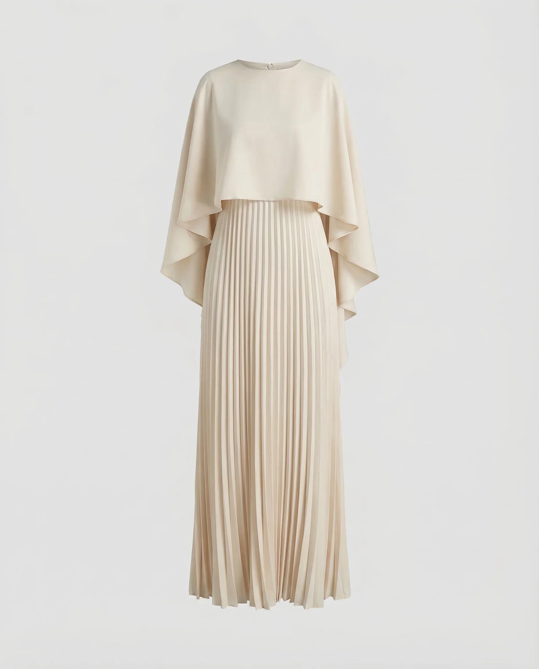 Damen Plissee-Maxikleid Cape-Overlay - Image 4