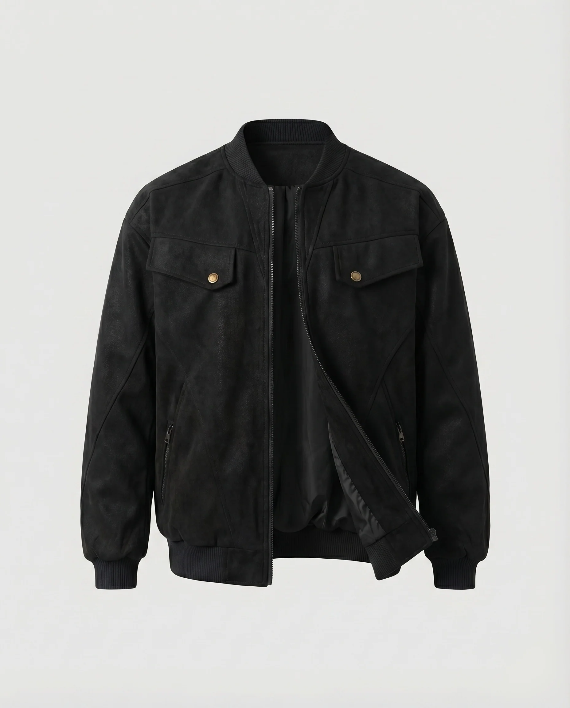 Damen Cord-Bomberjacke Rippbündchen Pattentaschen Reißverschluss - Image 6