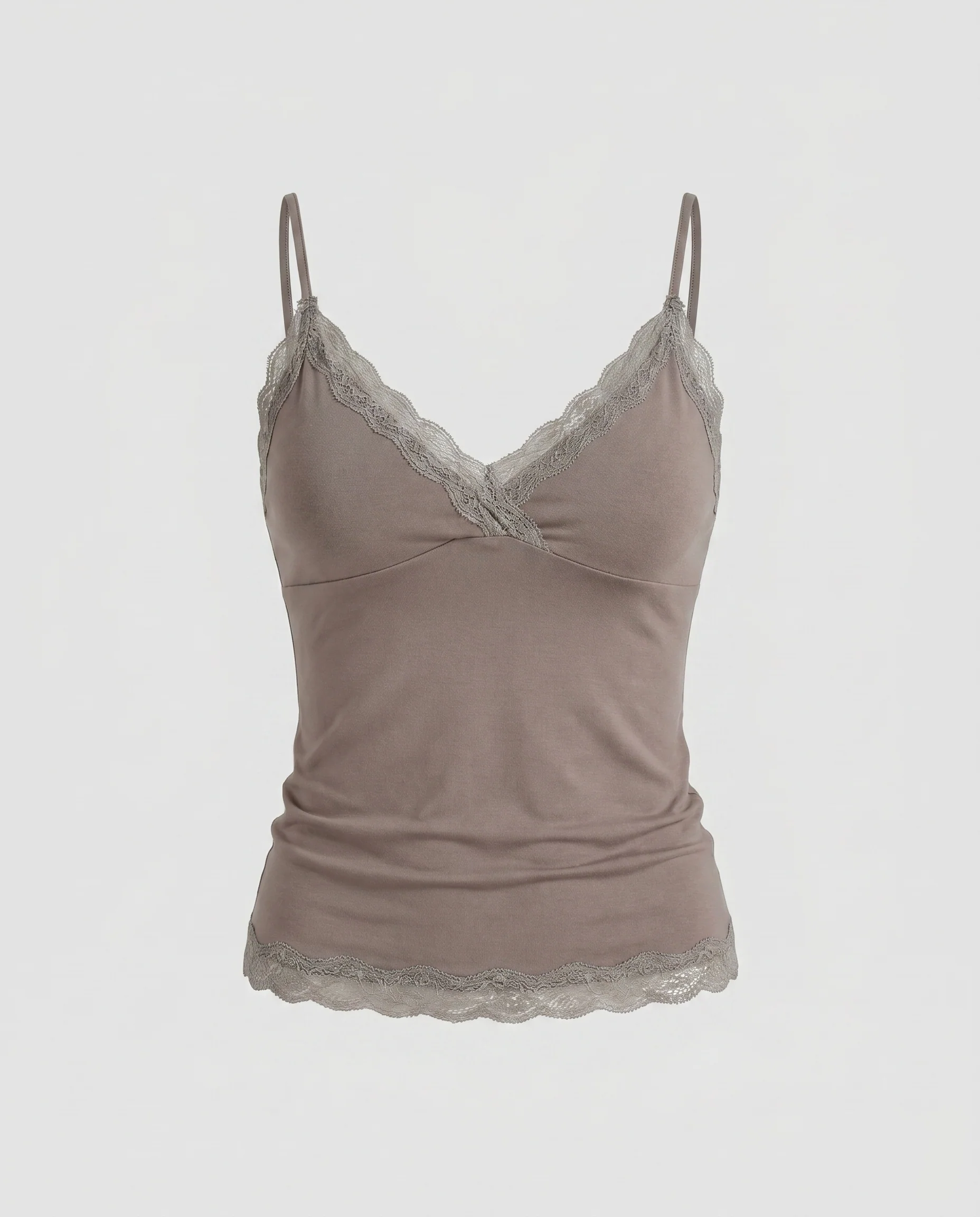 Damen nan doppellagiges formgebendes Cami mit integriertem Bustier und feiner Spitzenkante - Image 5