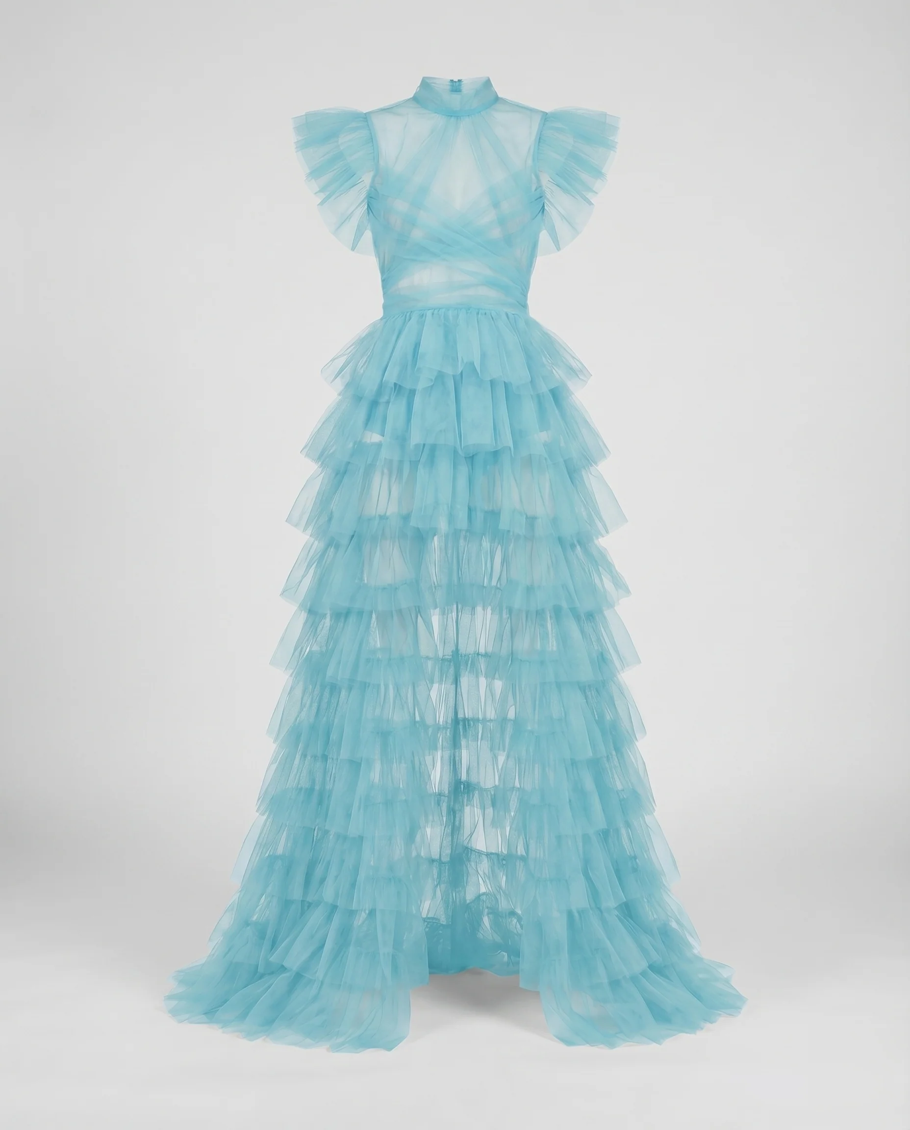 Damen Edle Transparente Korsage Tüll Abendkleid - Image 6