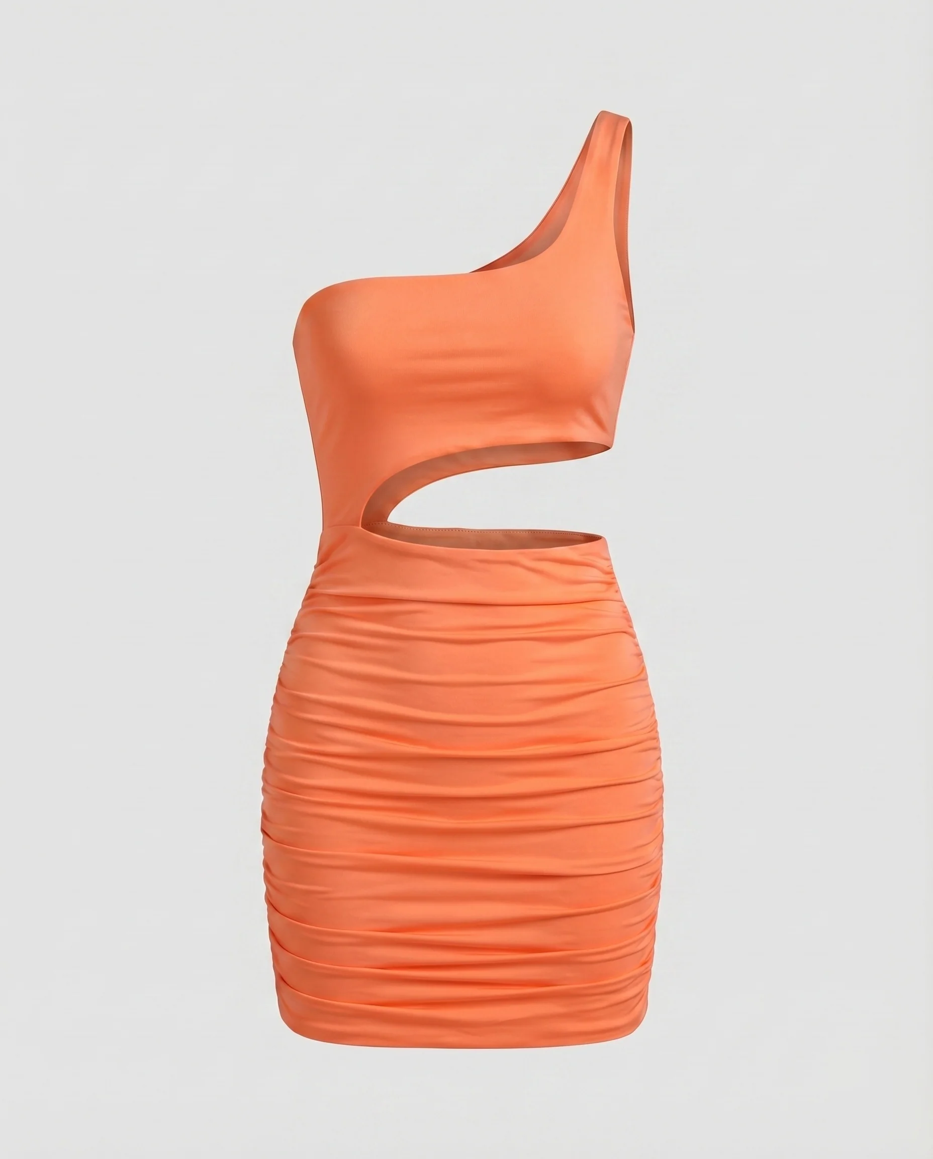 Damen Einschulter-Minikleid Seitliche Drapierung Asymmetrische Träger - Image 14