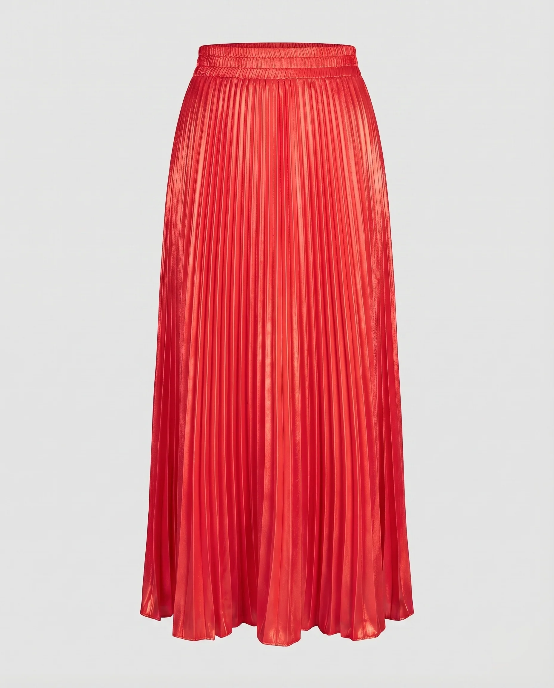 Damen Elegante Seidenähnlicher Glanz Mischgewebe Falten-Tellerrock - Image 13