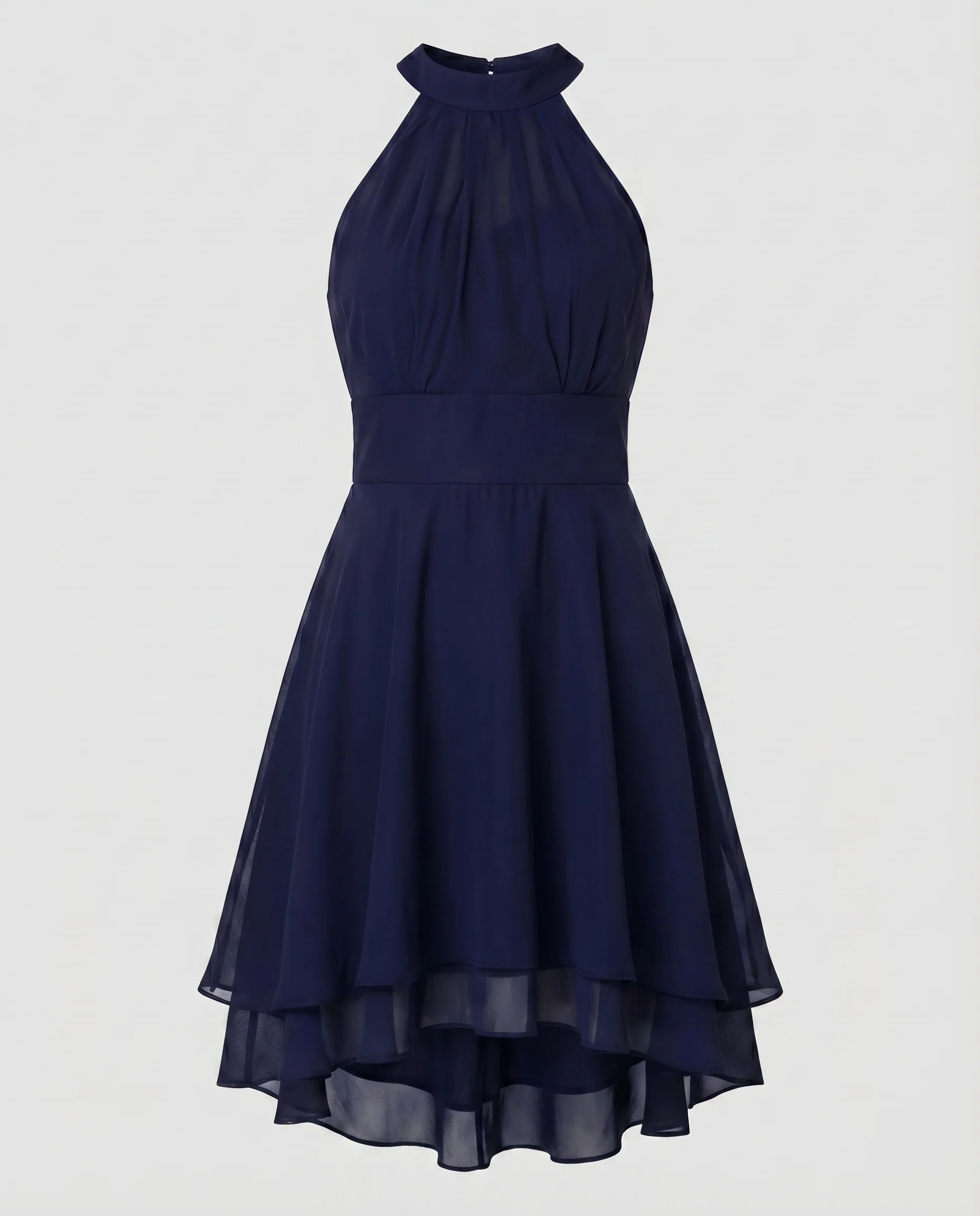 Damen Chiffon-Halterkleid Korsage Stufensaum - Image 11
