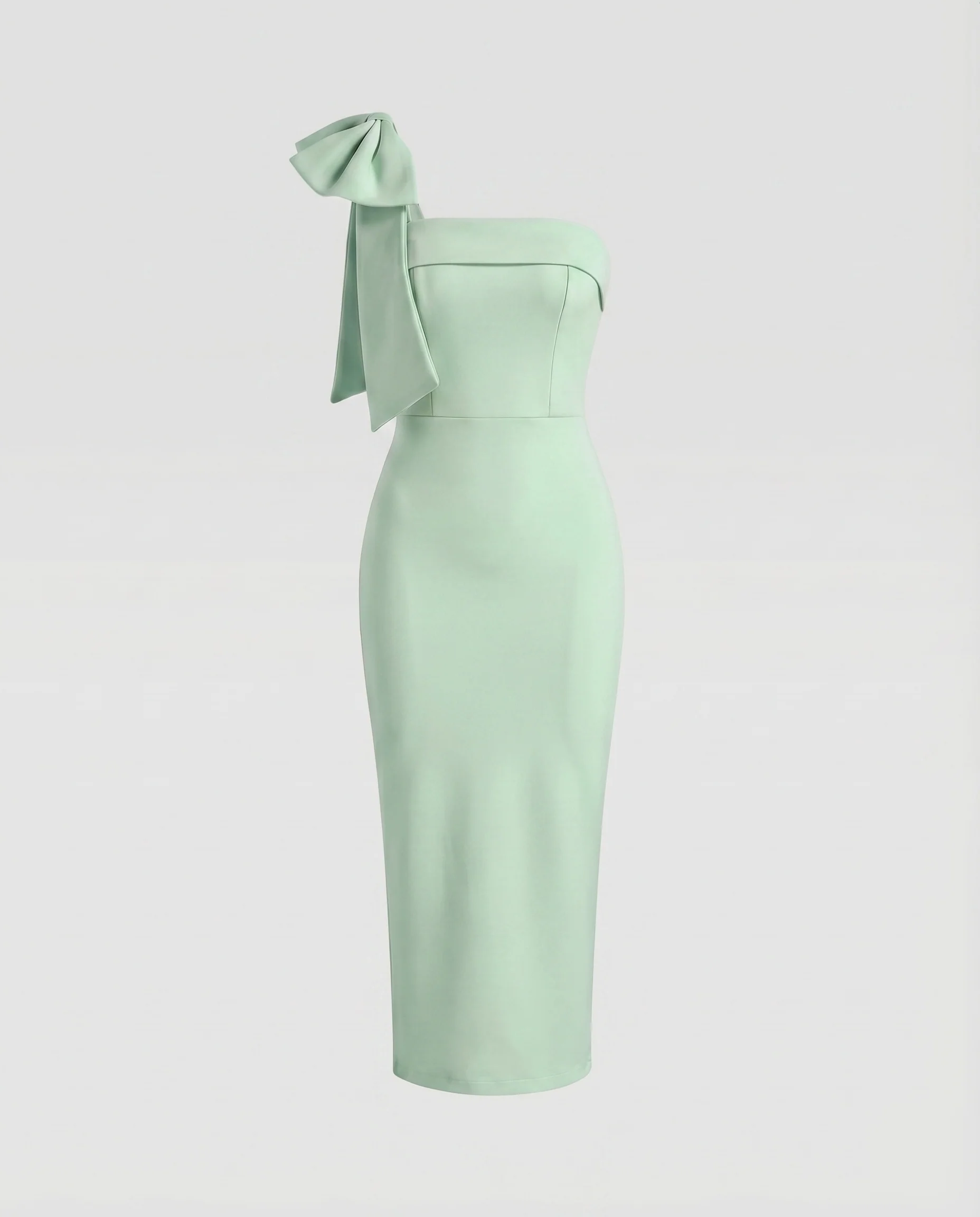 Damen Abendkleid Einseitig Schleifenschulter Meerjungfrau - Image 9