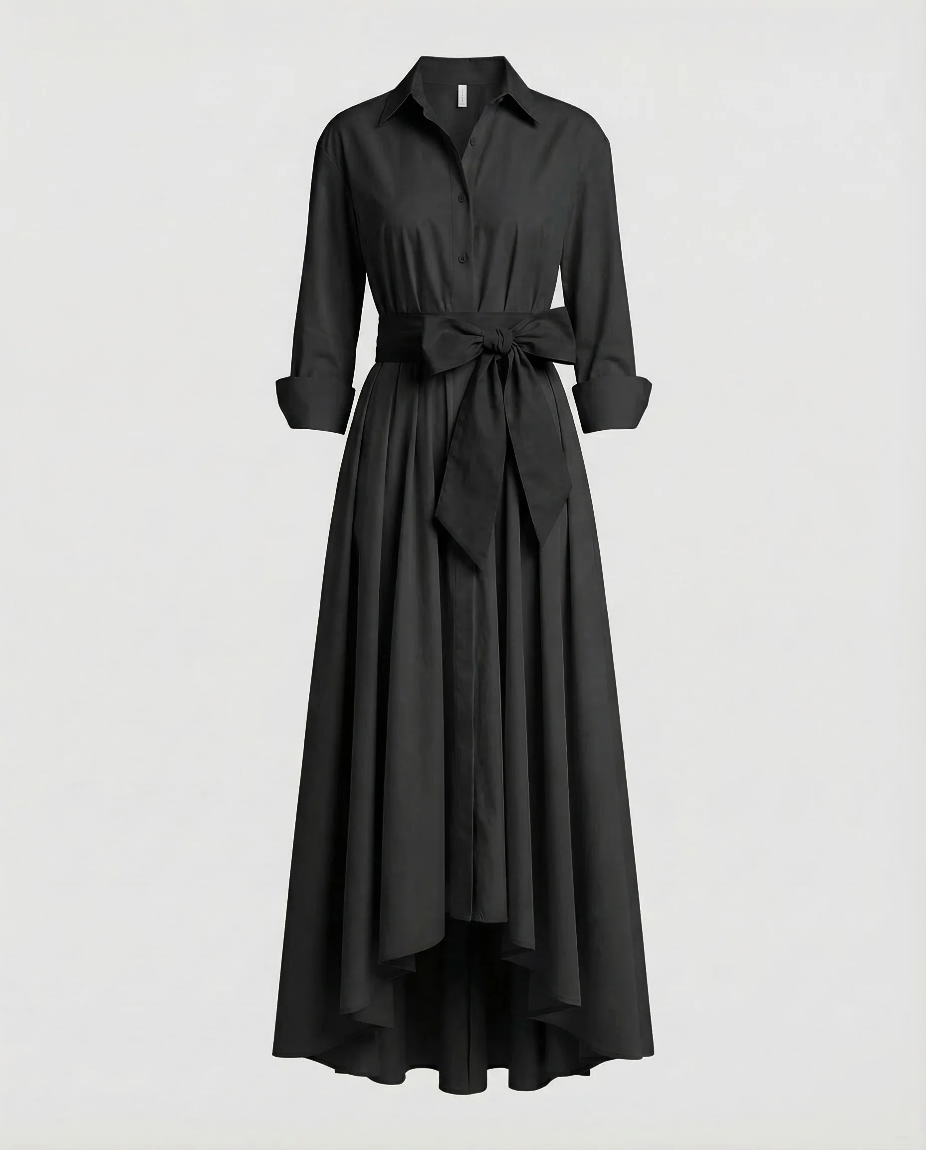Damen Hemdblusenkleid Geraffter Tellerrock - Image 8