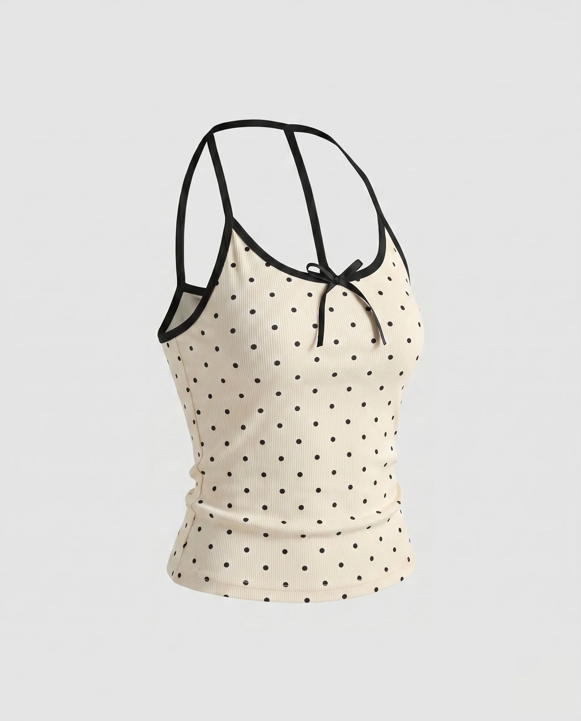 Damen nan elegantes Stretch-Trägertop mit kontrastierter Kantenpaspel und vorne gebundener Zierschleife - Image 8
