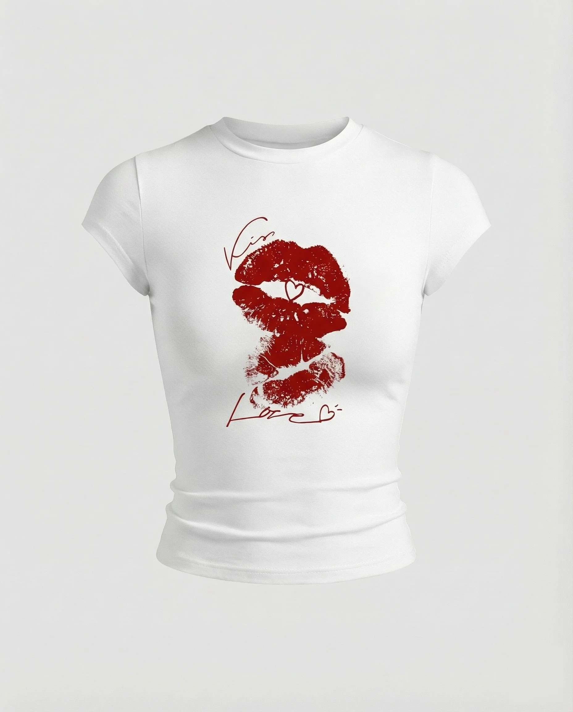 Damen Elastische Lilienprint Baumwollmix Kurzshirt - Image 14