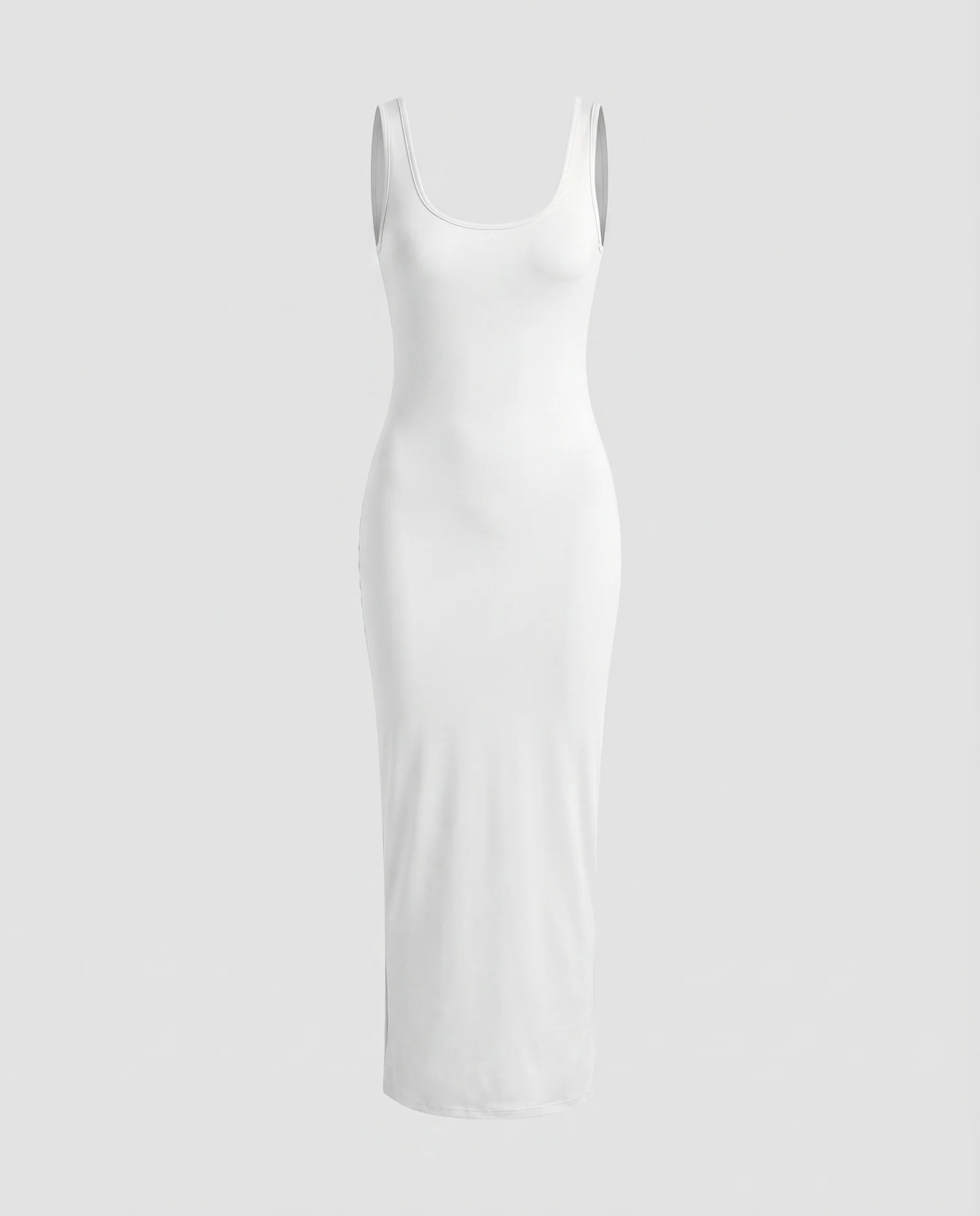 Damen Jersey-Maxikleid Tiefer Rundhals Bodenlang - Image 5