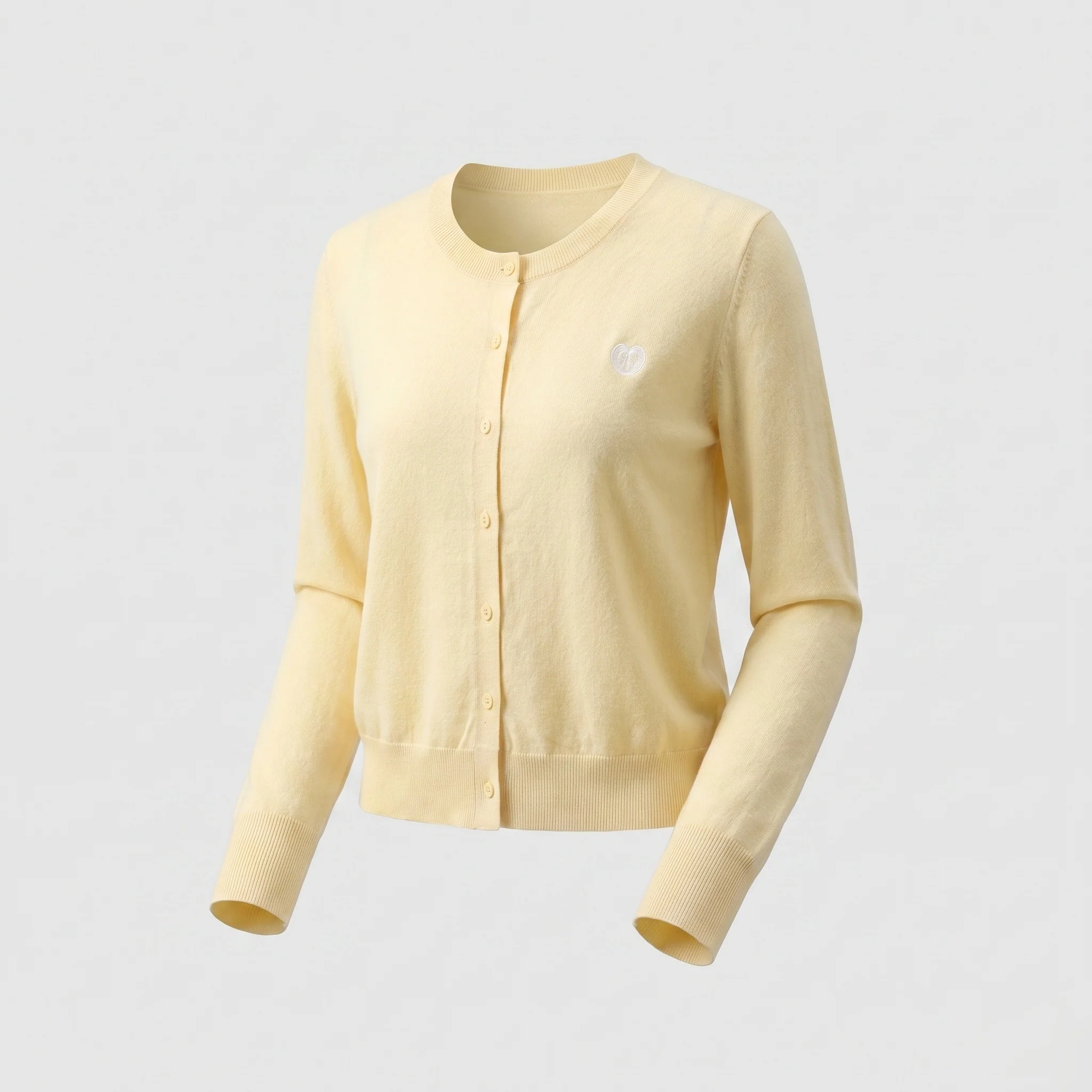 Damen nan Feinstrickcardigan mit Knopfleiste, Herz-Emblem und Layer-Effekt - Image 6