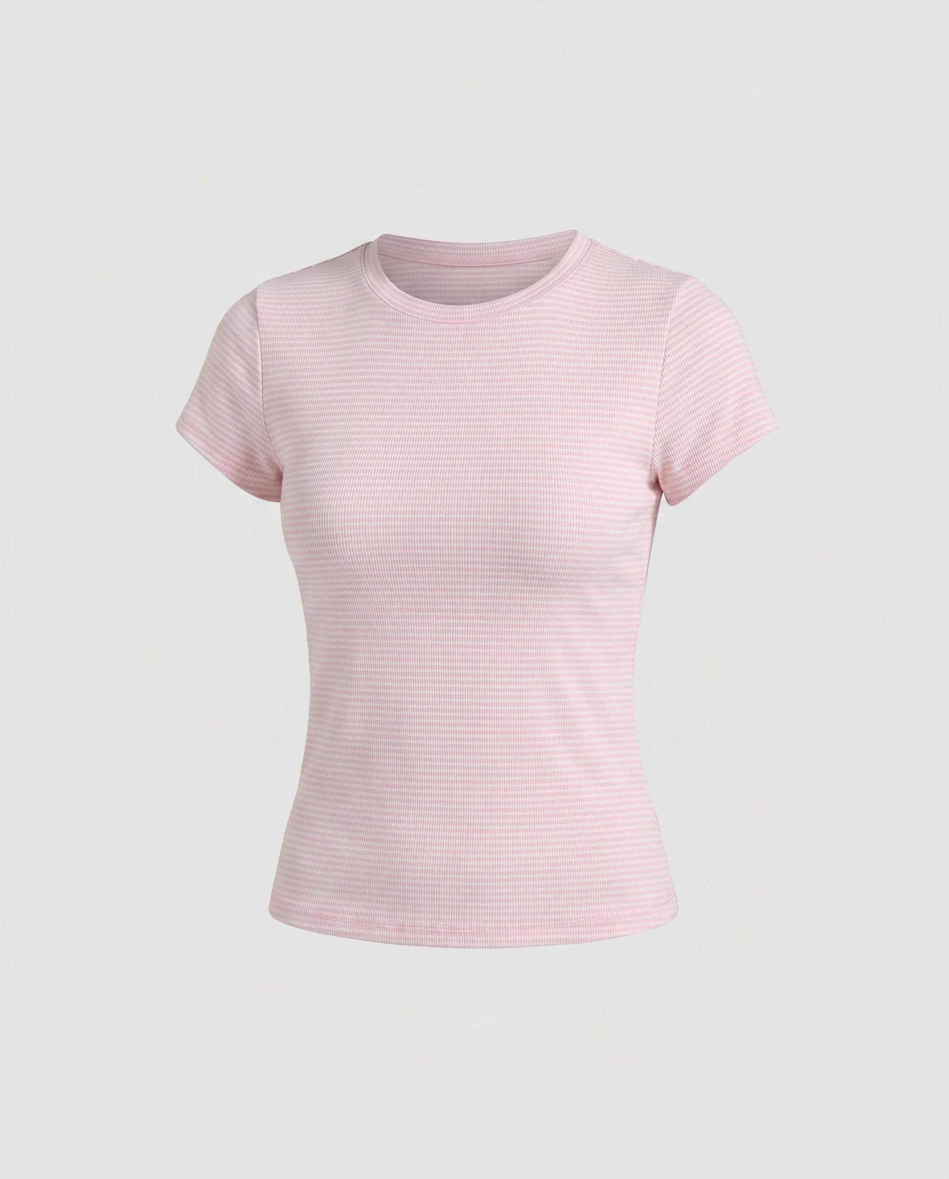 Damen nan feminines Zweiteiler-Set aus geripptem Kurzarmshirt und plissiertem A-Linien-Minirock - Image 5