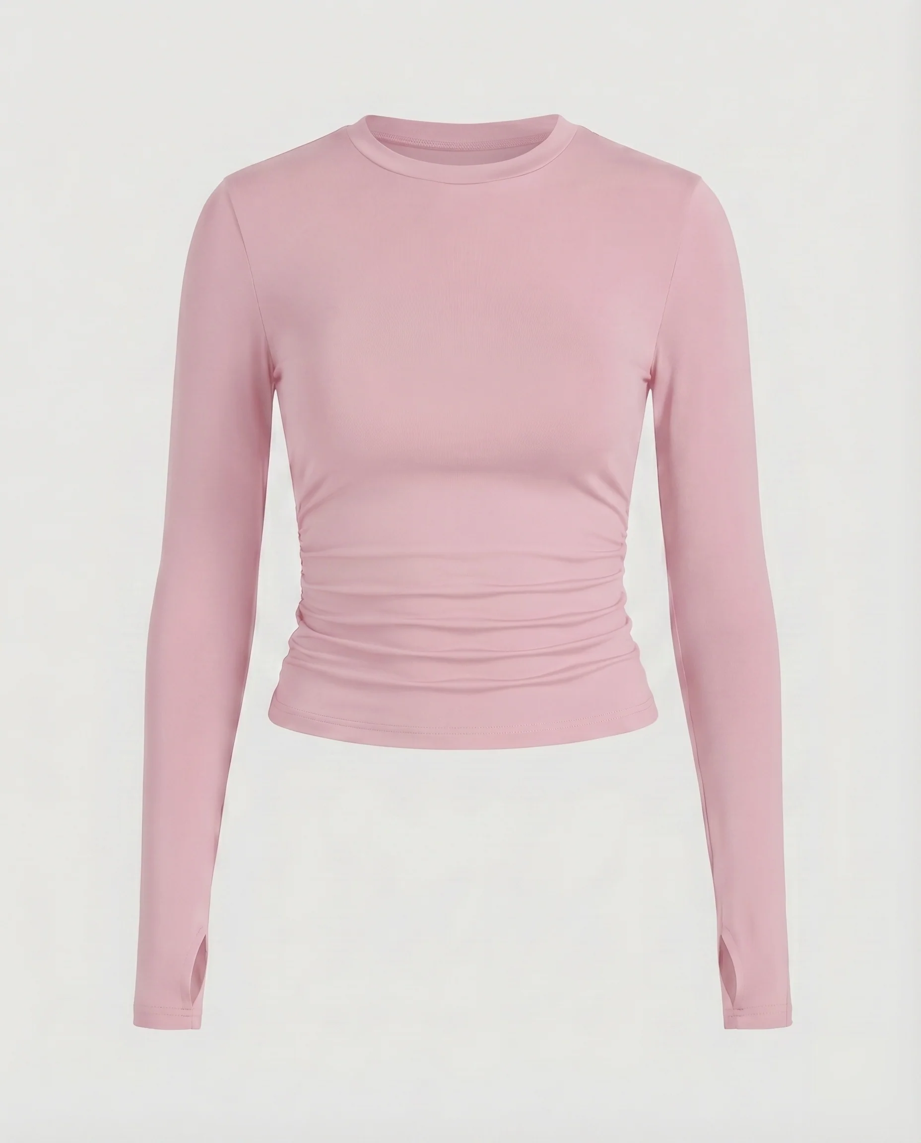 Damen Crop-Top Daumenloch Lange Ärmel Rundhals - Image 14