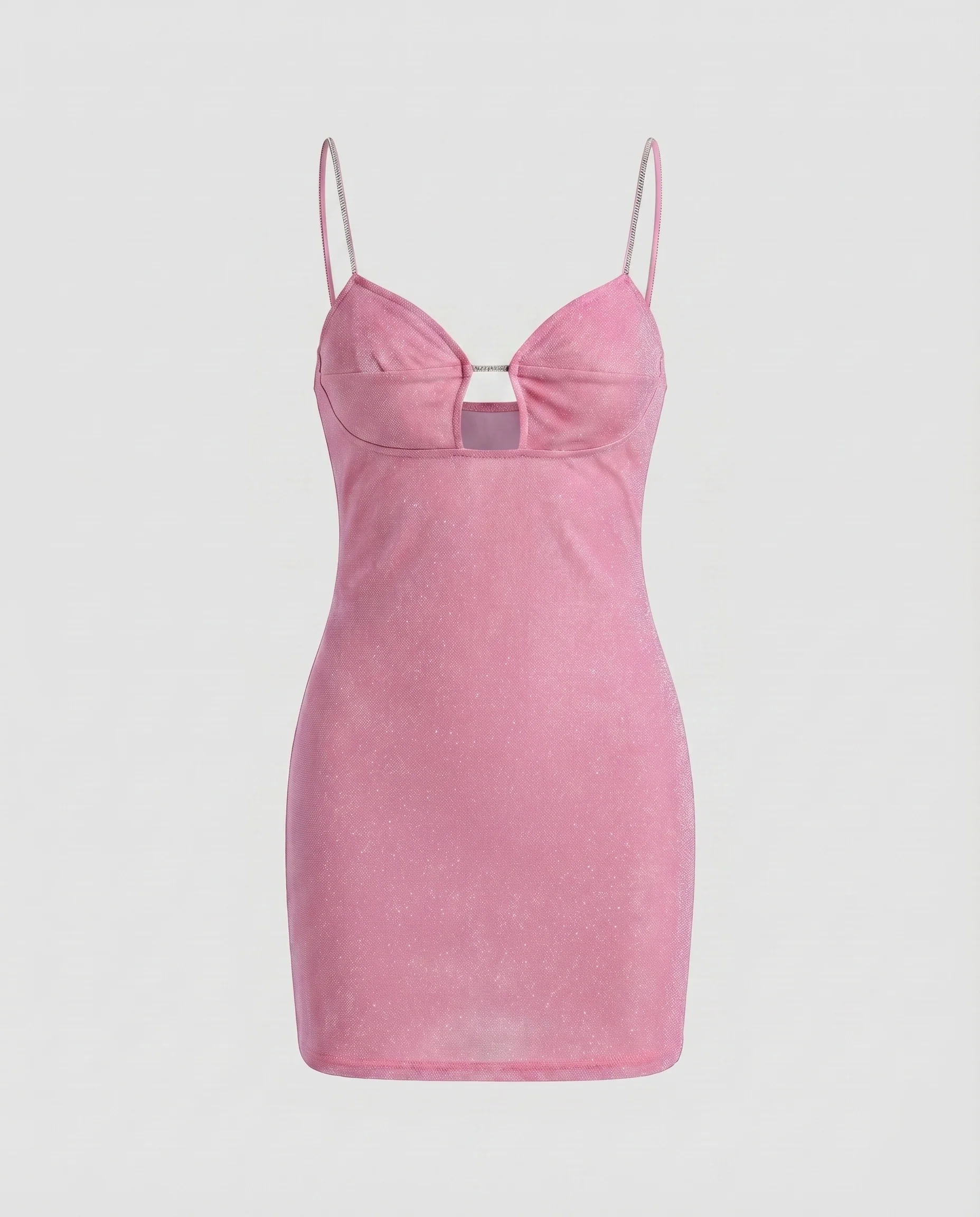 Damen Mini-Stretchkleid Bustier-Nähte Glitzerschimmer - Image 7