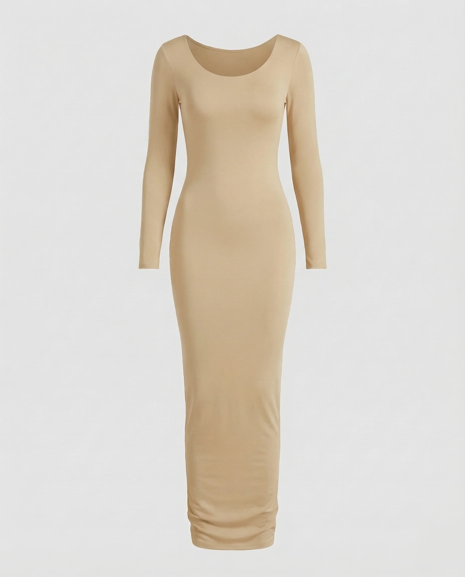 Damen Maxikleid Rundhalsausschnitt Langarm - Image 6