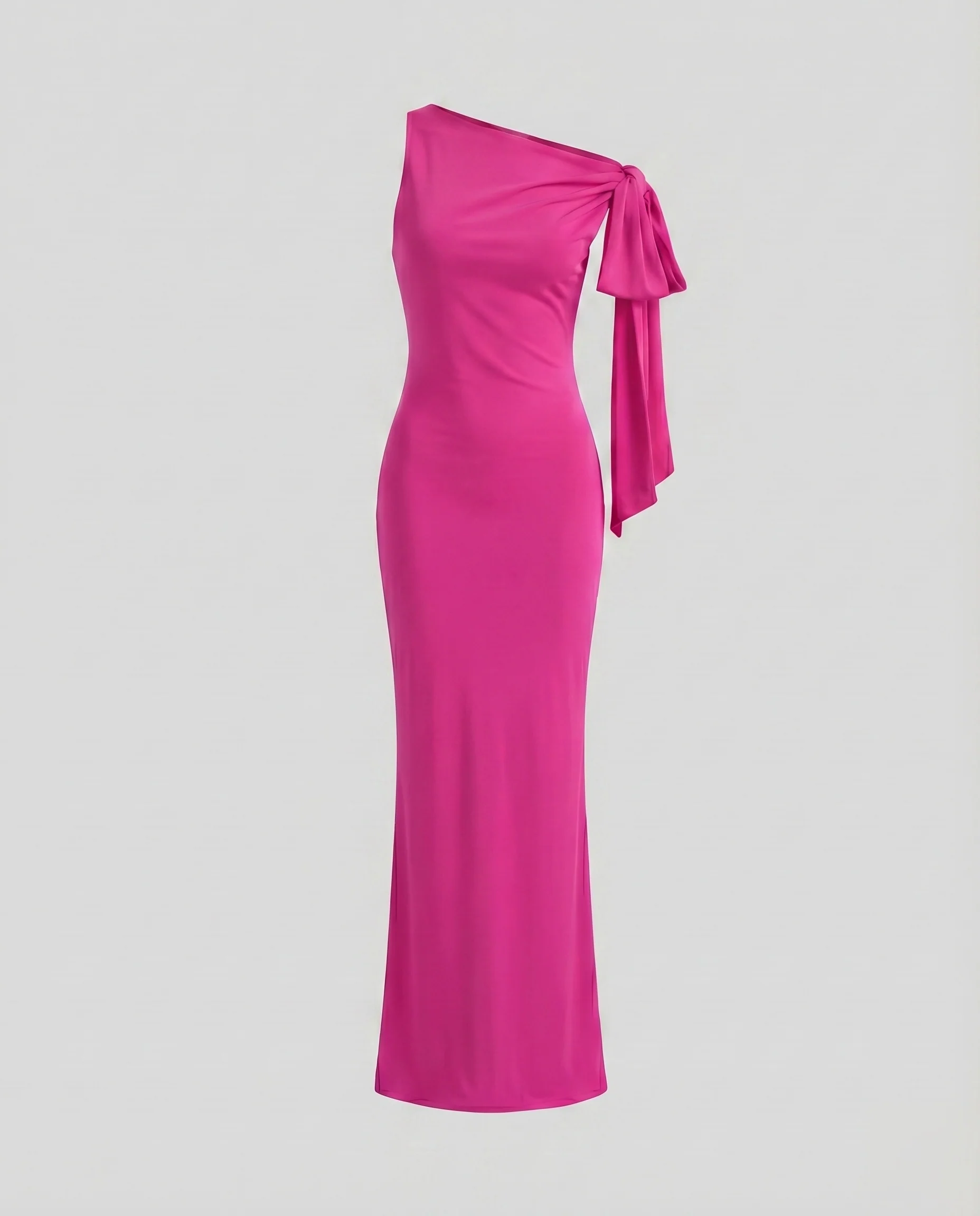 Damen Abendkleid Schulterfrei Asymmetrisches Bindeband - Image 9