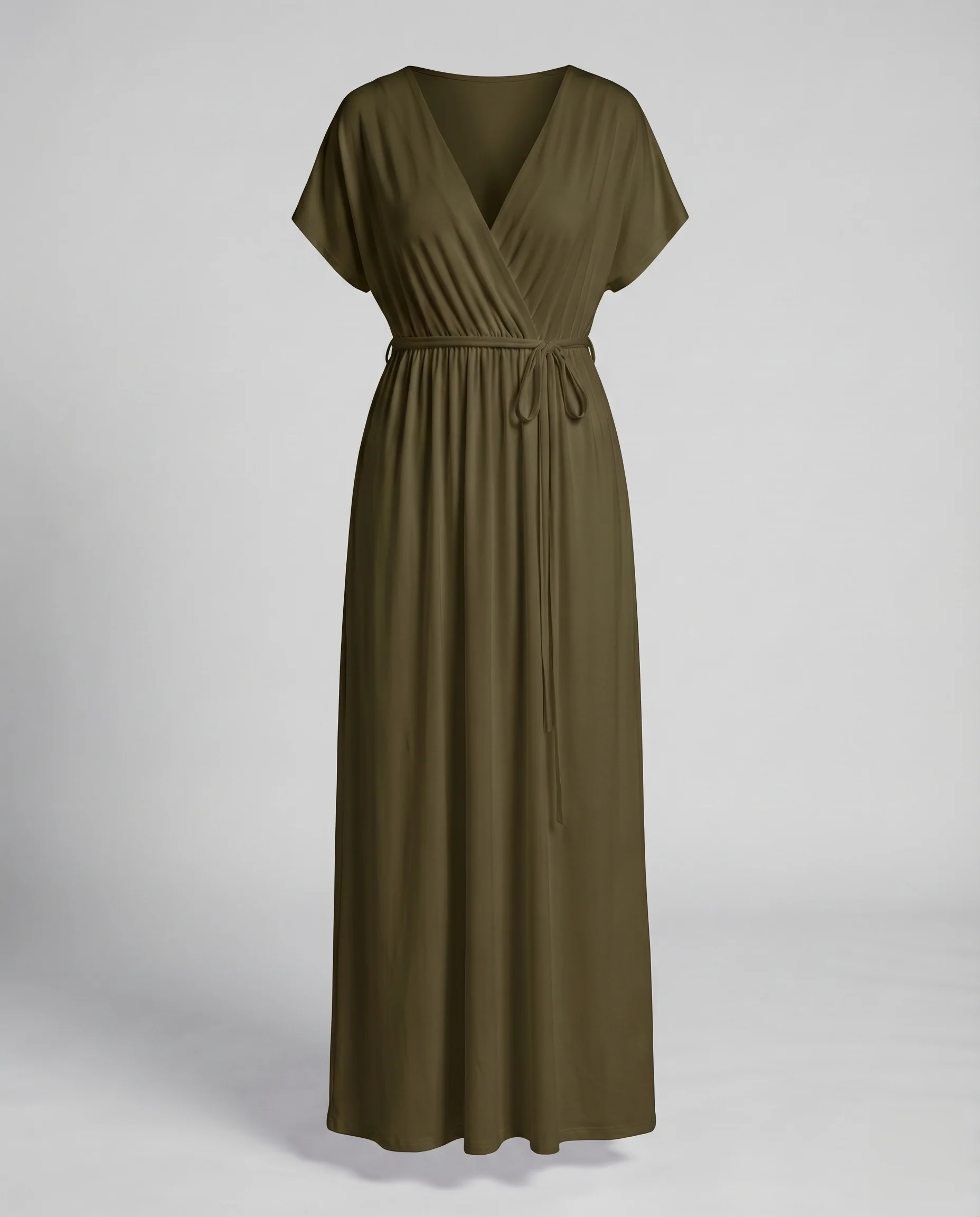 Damen Maxikleid Wickelmieder Fledermausärmel Große-Größen - Image 8