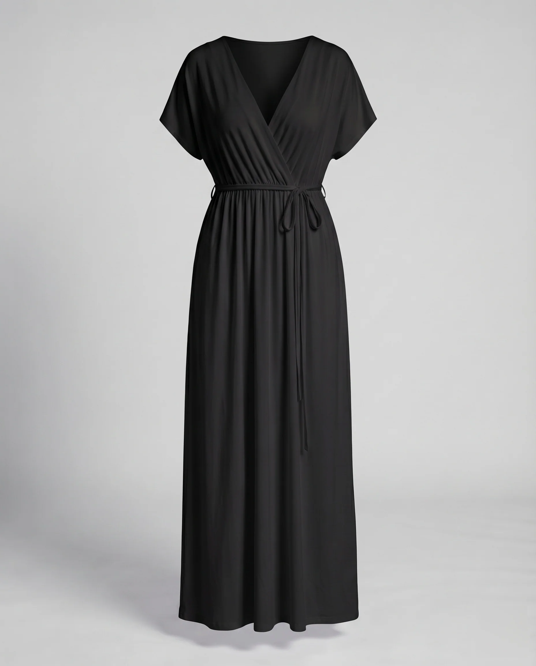 Damen Maxikleid Wickelmieder Fledermausärmel Große-Größen - Image 9