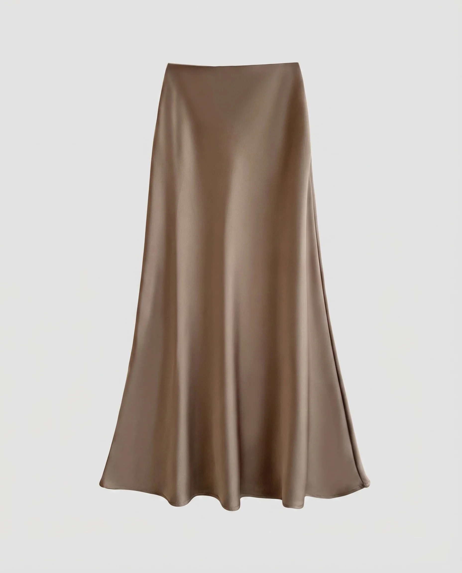 Damen Maxirock Hohe Taille Schwingender Saum Schräg geschnitten - Image 5