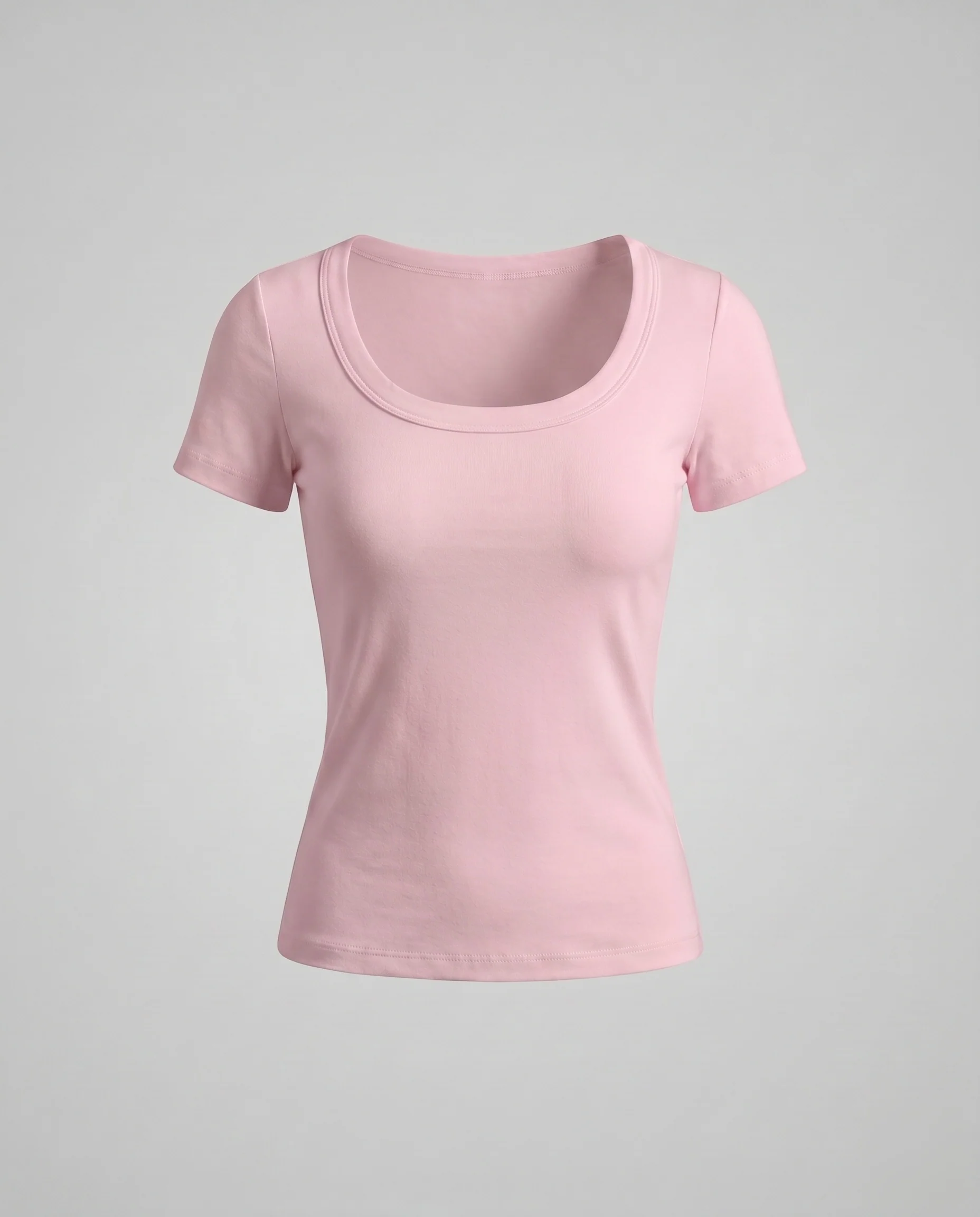 Damen nan formgebendes U-Ausschnitt-Shirt mit nahtlosen Seitenbahnen und Baumwollstretch - Image 7