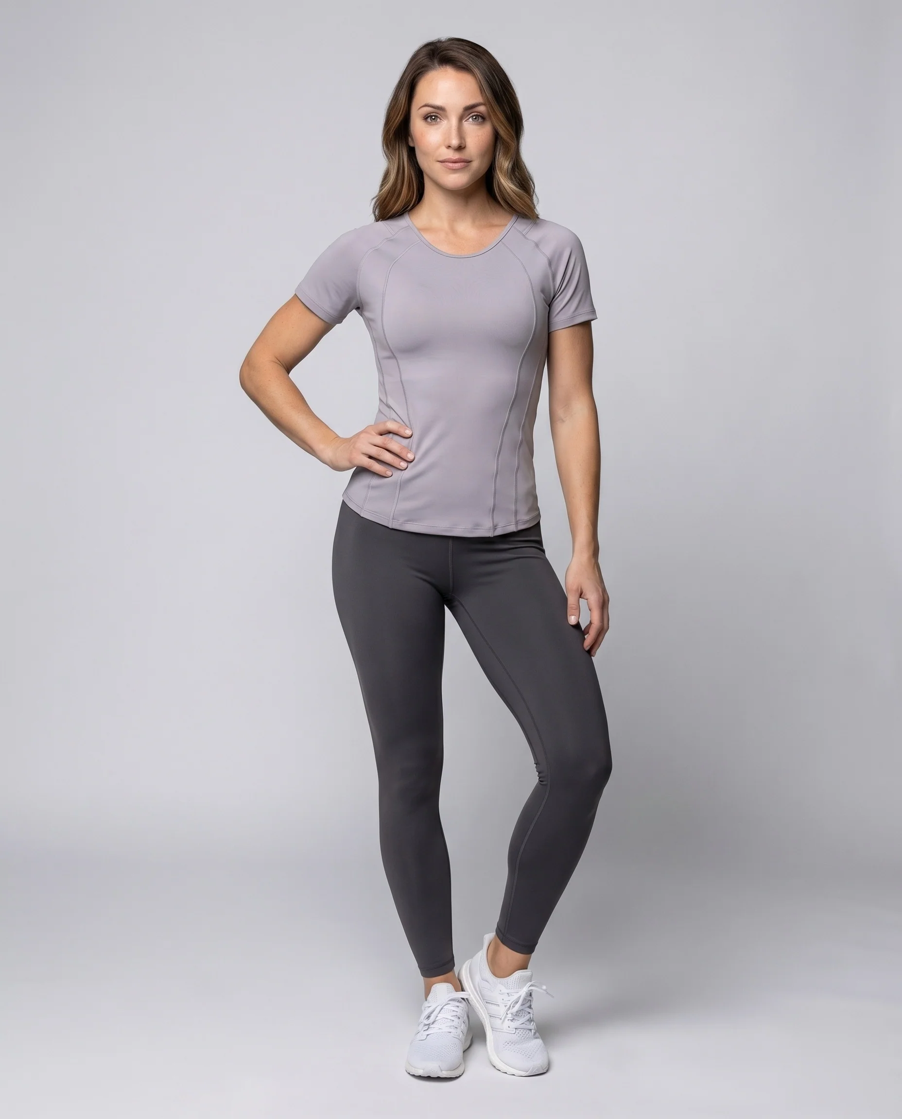 Damen Yoga-Shirt Formende Nähte Atmungsaktiver Stretch