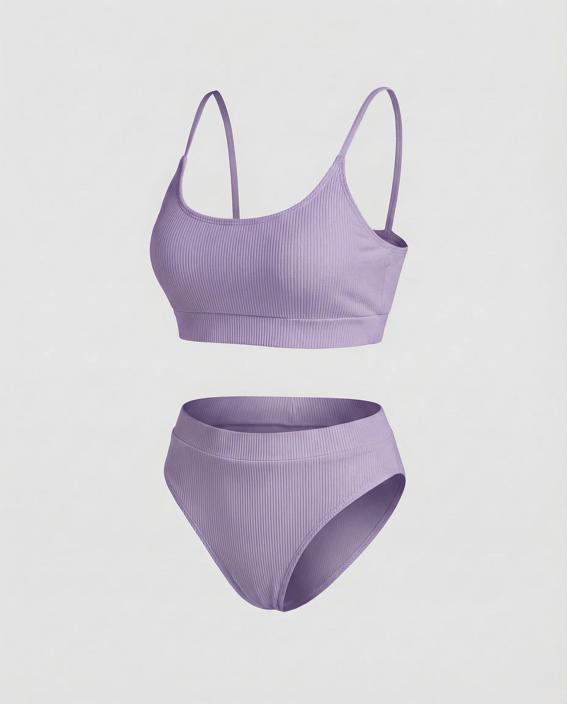 Damen Ripp-Bikini-Set Spaghettiträger-Bustier - Image 10