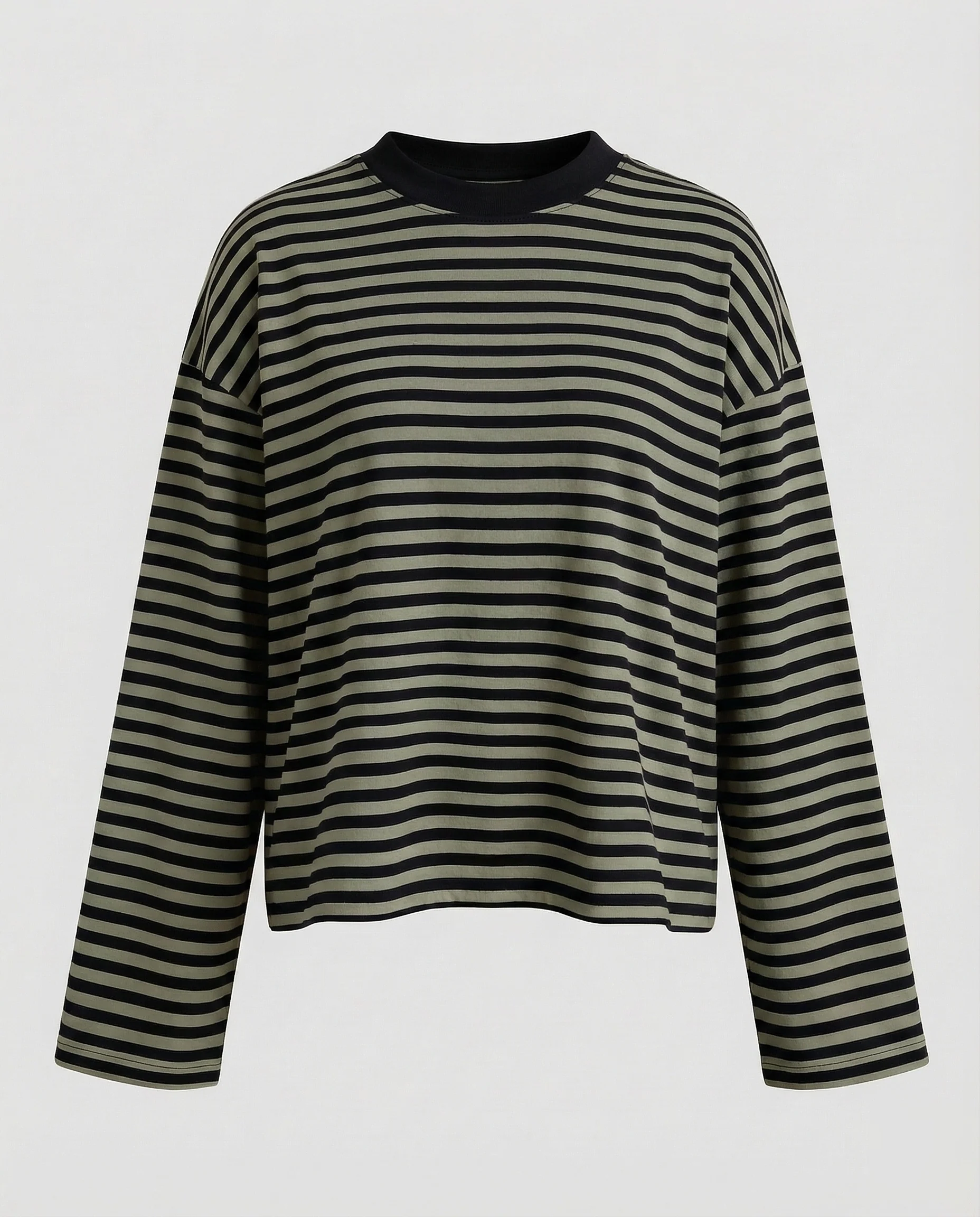 Damen Langarmshirt Breton-Stil Boxy-Schnitt - Image 10
