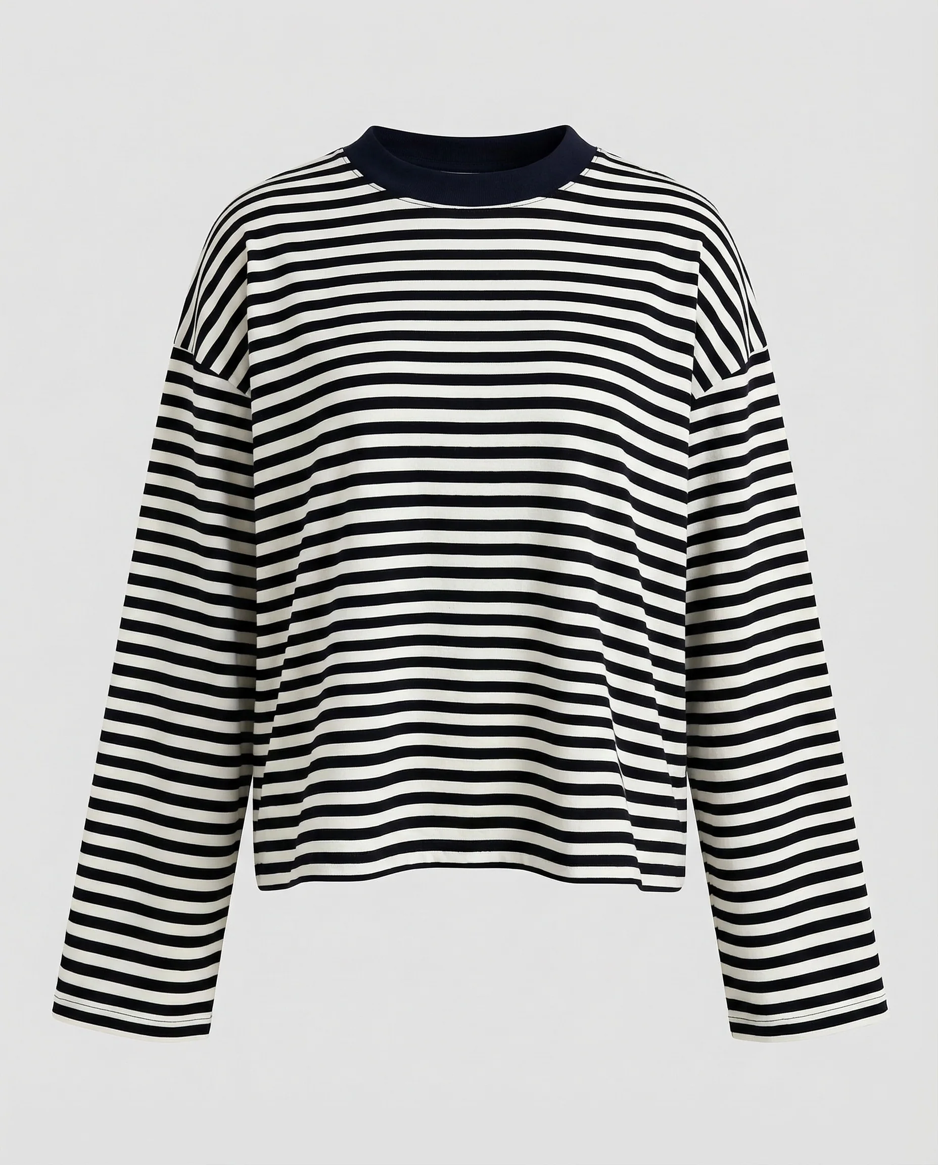 Damen Langarmshirt Breton-Stil Boxy-Schnitt - Image 4