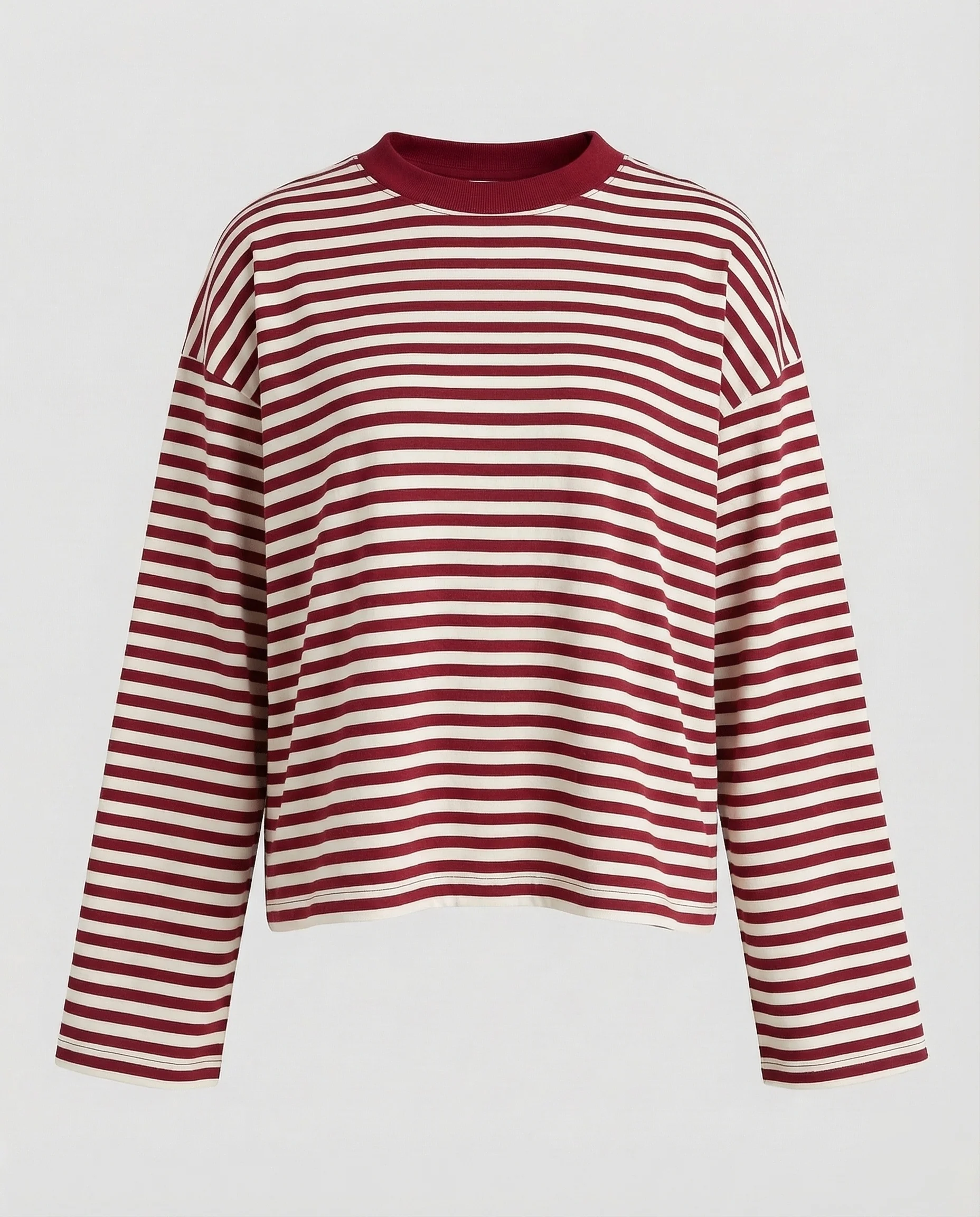 Damen Langarmshirt Breton-Stil Boxy-Schnitt - Image 6