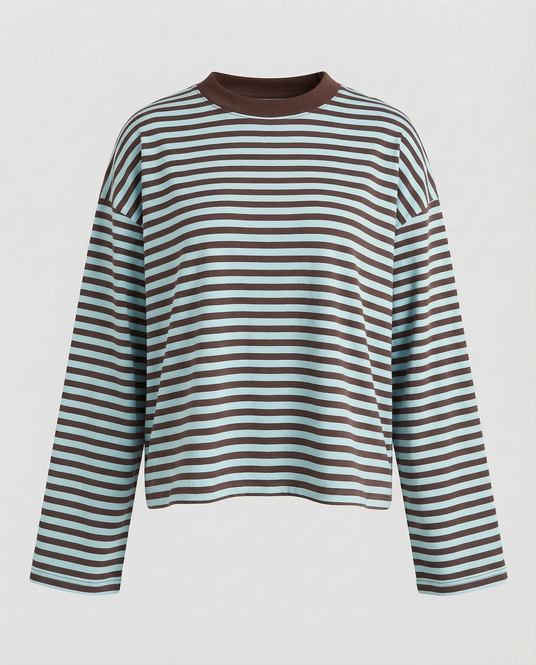 Damen Langarmshirt Breton-Stil Boxy-Schnitt - Image 9