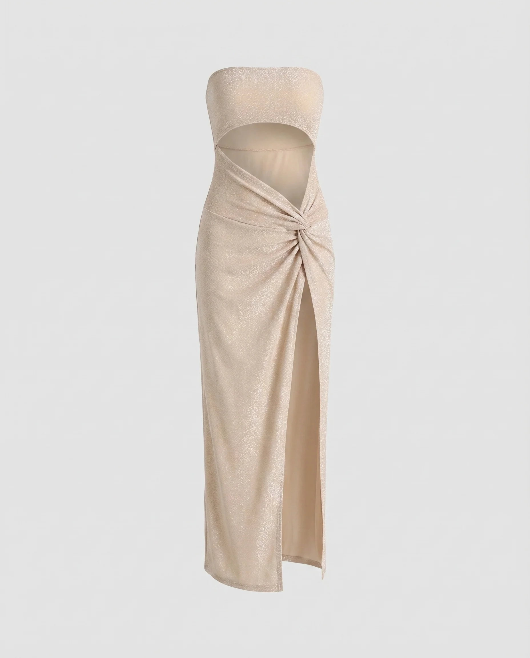 Damen Bandeau-Midikleid Cut-Out Beinschlitz Twist - Image 5